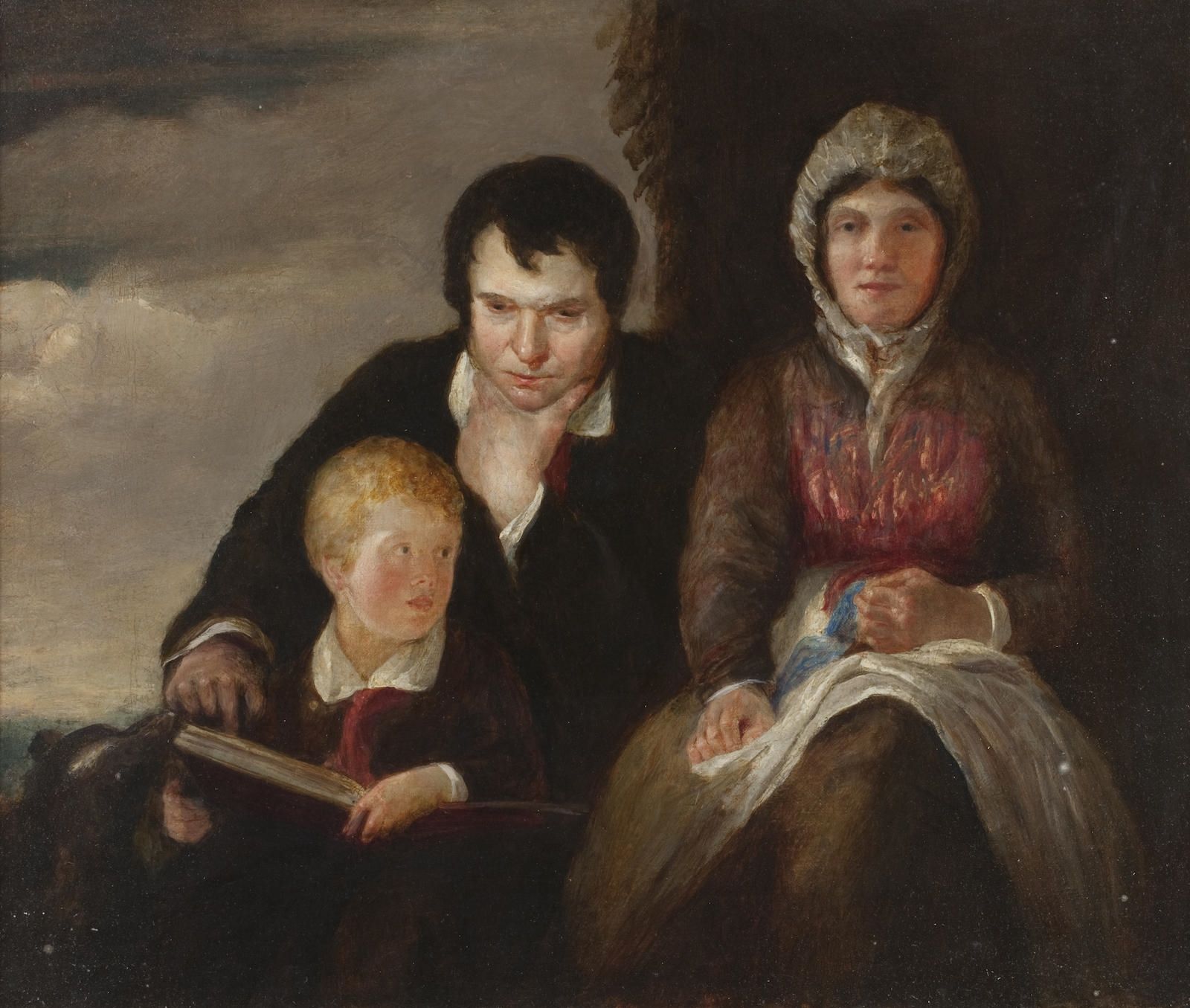 1600x1355 William MacTaggart I. Portrait of Robert Burns, Jean Armour and William Nicol Burns