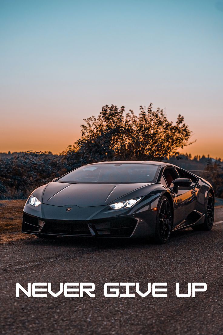 736x1104 Lamborghini Huracan Parked on Sunset. Luxury Cars. Never Give Up
