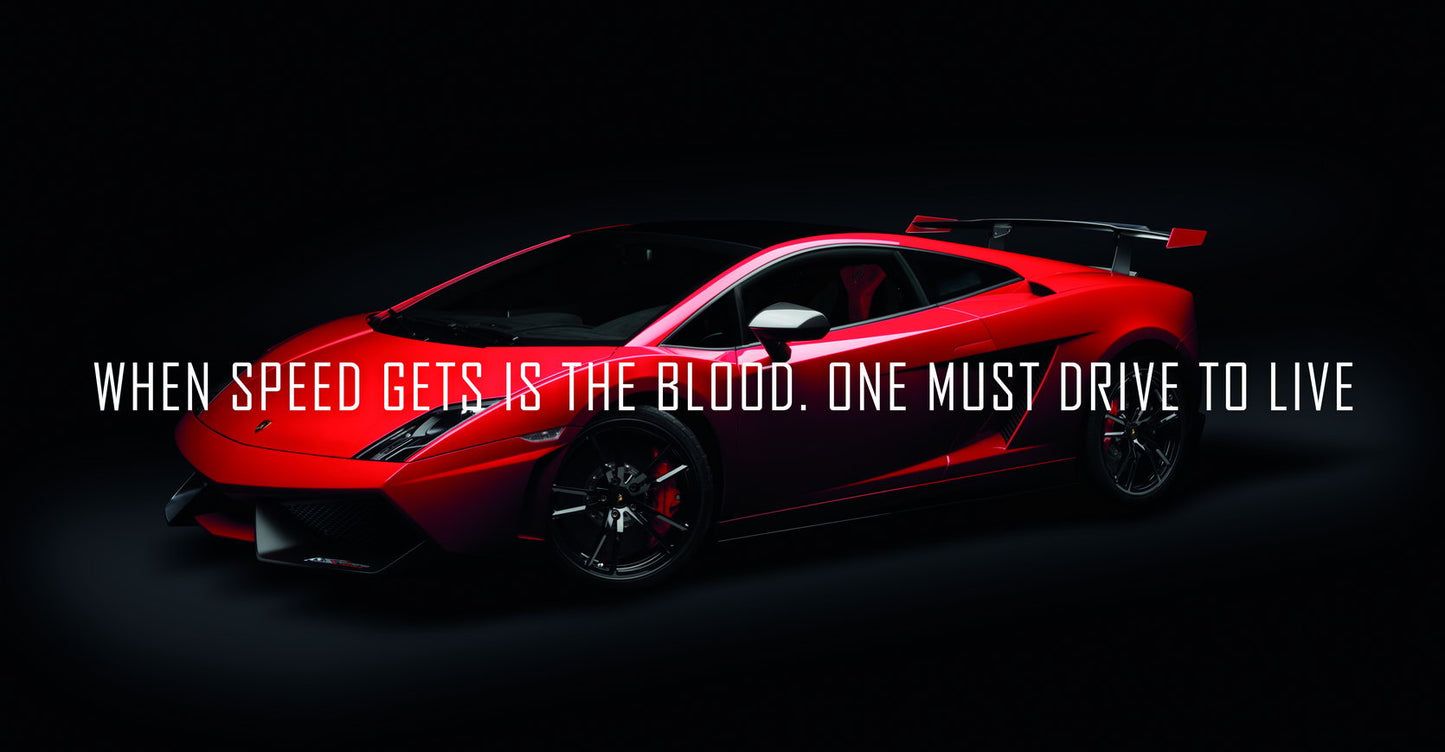 1445x752 When Speed Gets Is The Blood Dark Style Red Lamborghini With Quote Poster