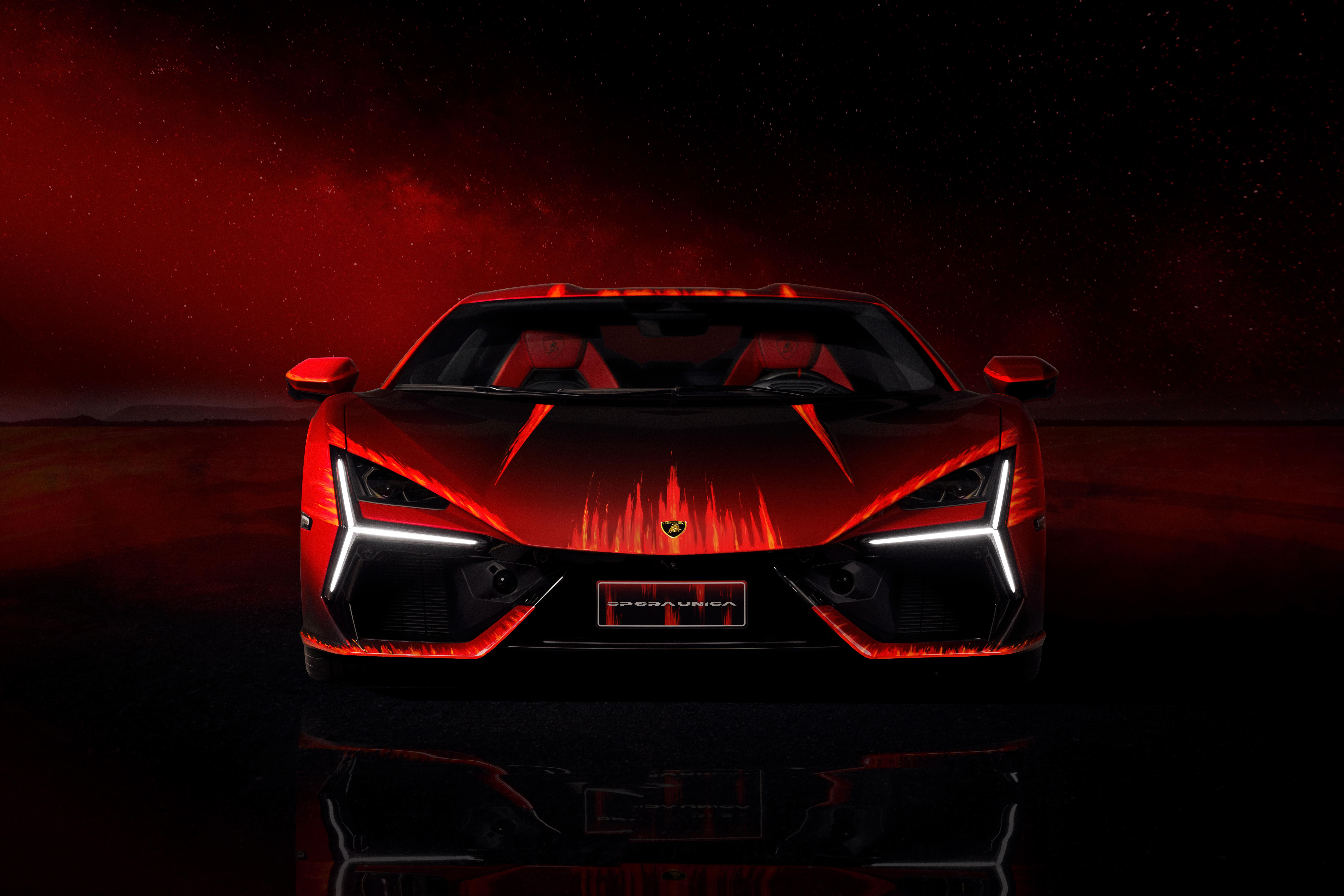 9504x6336 Lamborghini Revuelto Opera Unica Wallpaper 4K, 8K, Red background, 5K