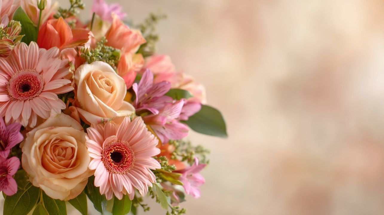 1285x720 Elegant Mother's Day Flower Bouquet with Soft Background