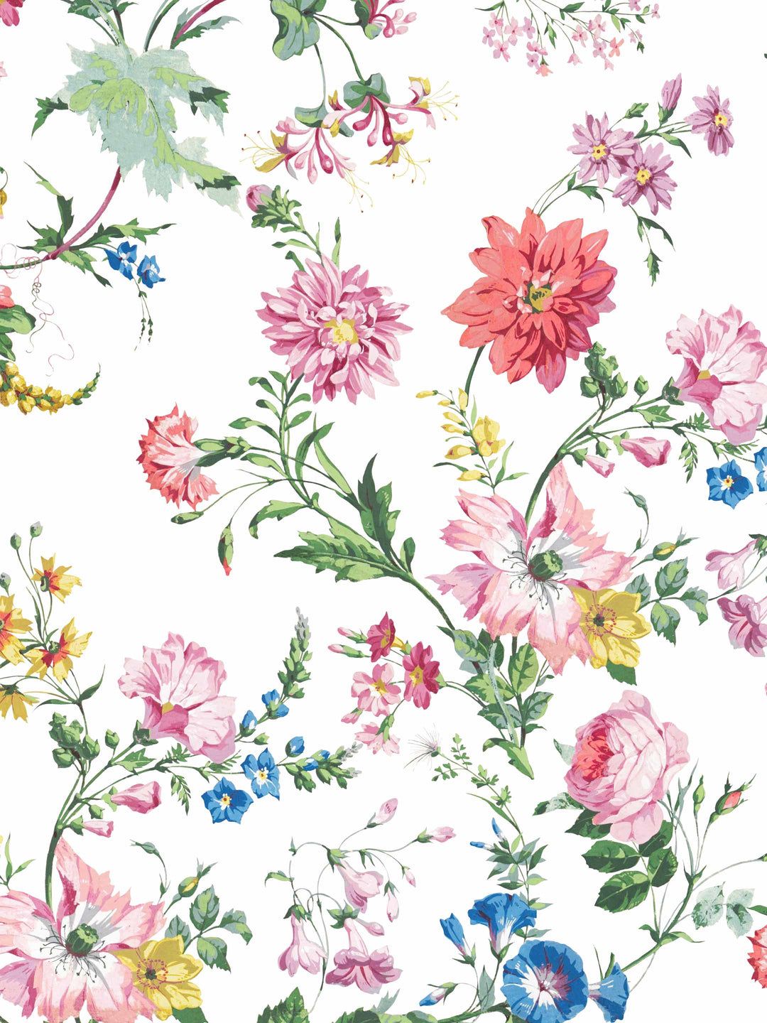 1080x1440 Flower Power Floral Wallpaper in White
