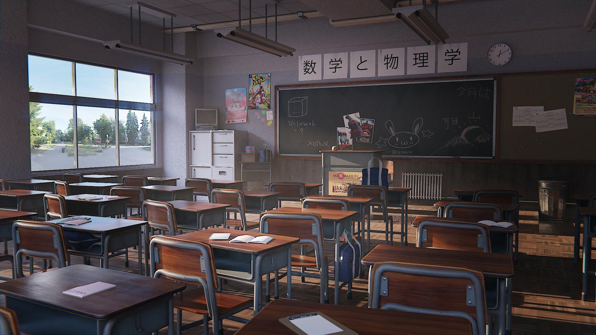 2048x1152 Anime Classroom hình nền