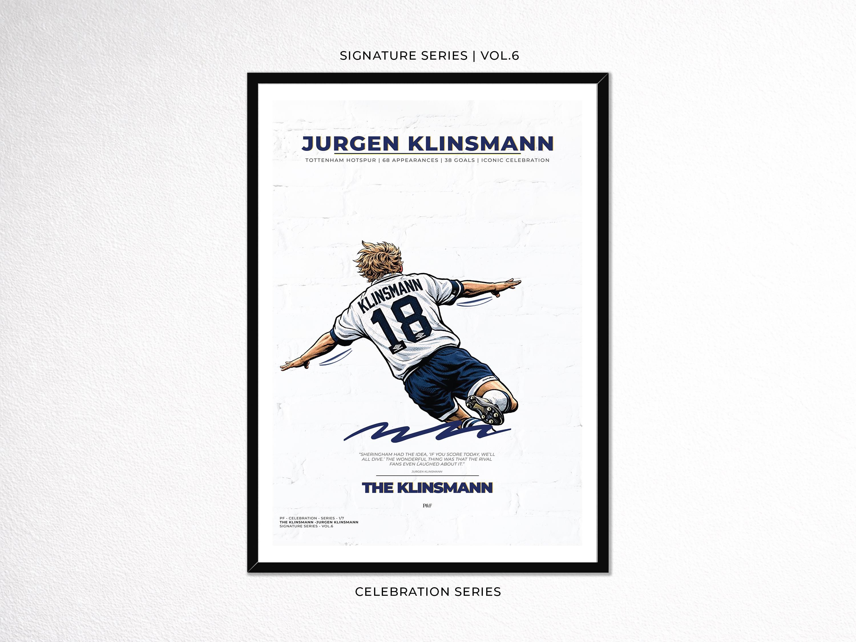 3000x2250 Jurgen Klinsmann Tottenham Football Print. Minimalist Celebration Series Poster New Zealand