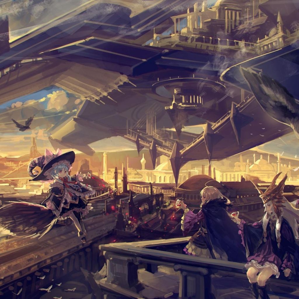 1024x1024 The world of the future, anime Pixiv Fantasia Desktop wallpaper 1024x1024