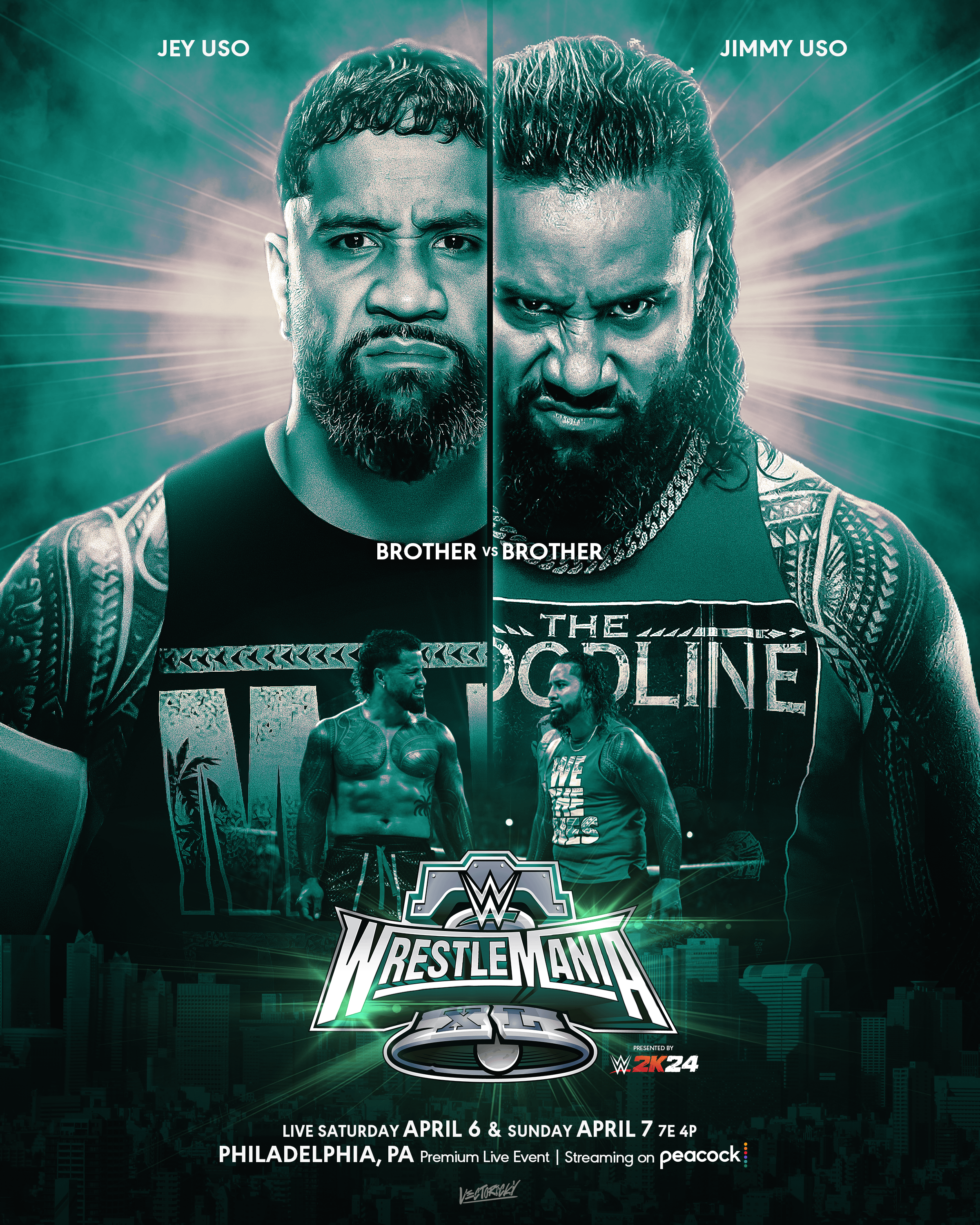2400x3000 Jey Uso vs Jimmy Uso WM40 Alternate Poster made by me!