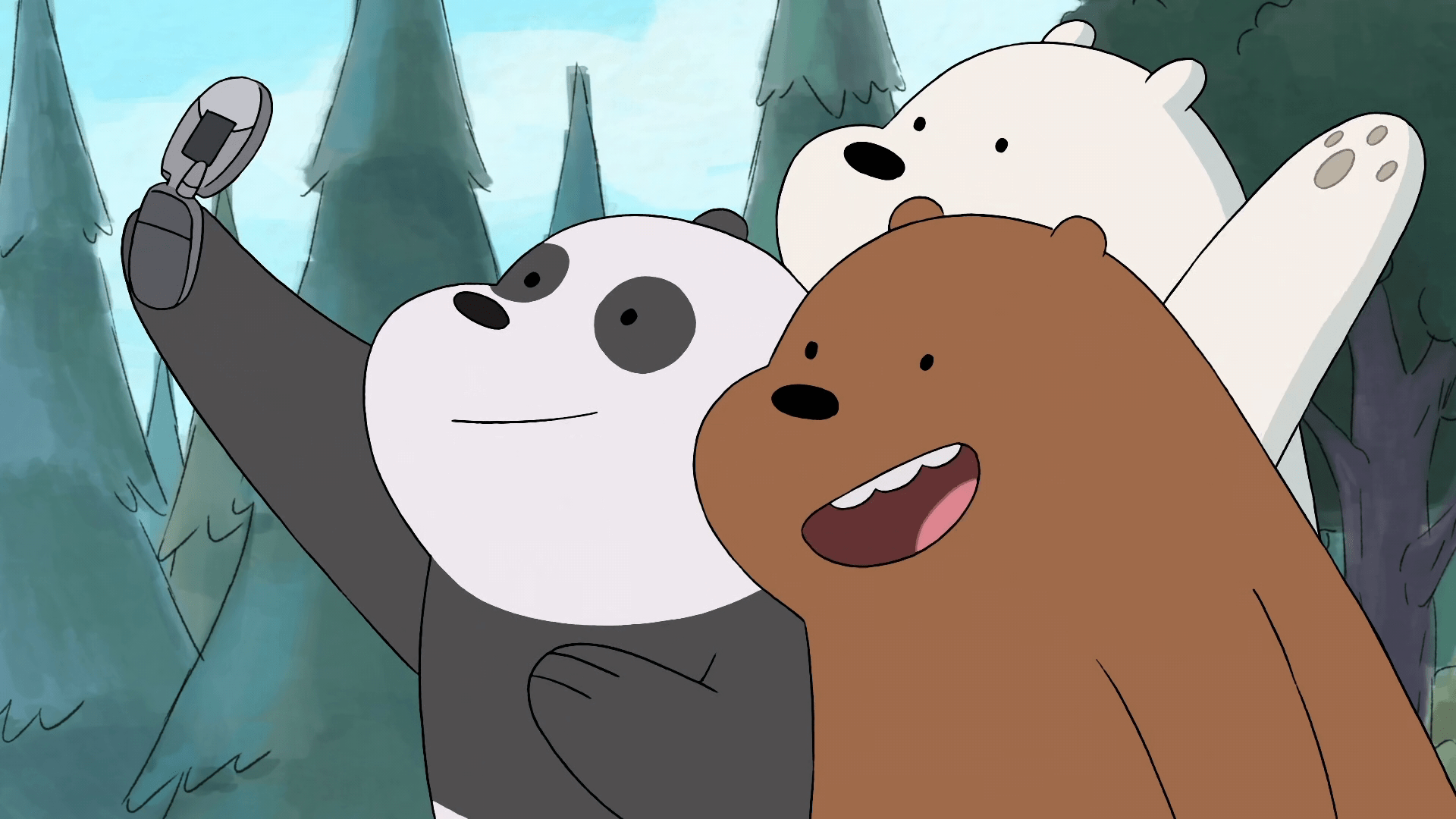1920x1080 We Bare Bears HD Wallpaper: Trio Selfie Adventurex1080