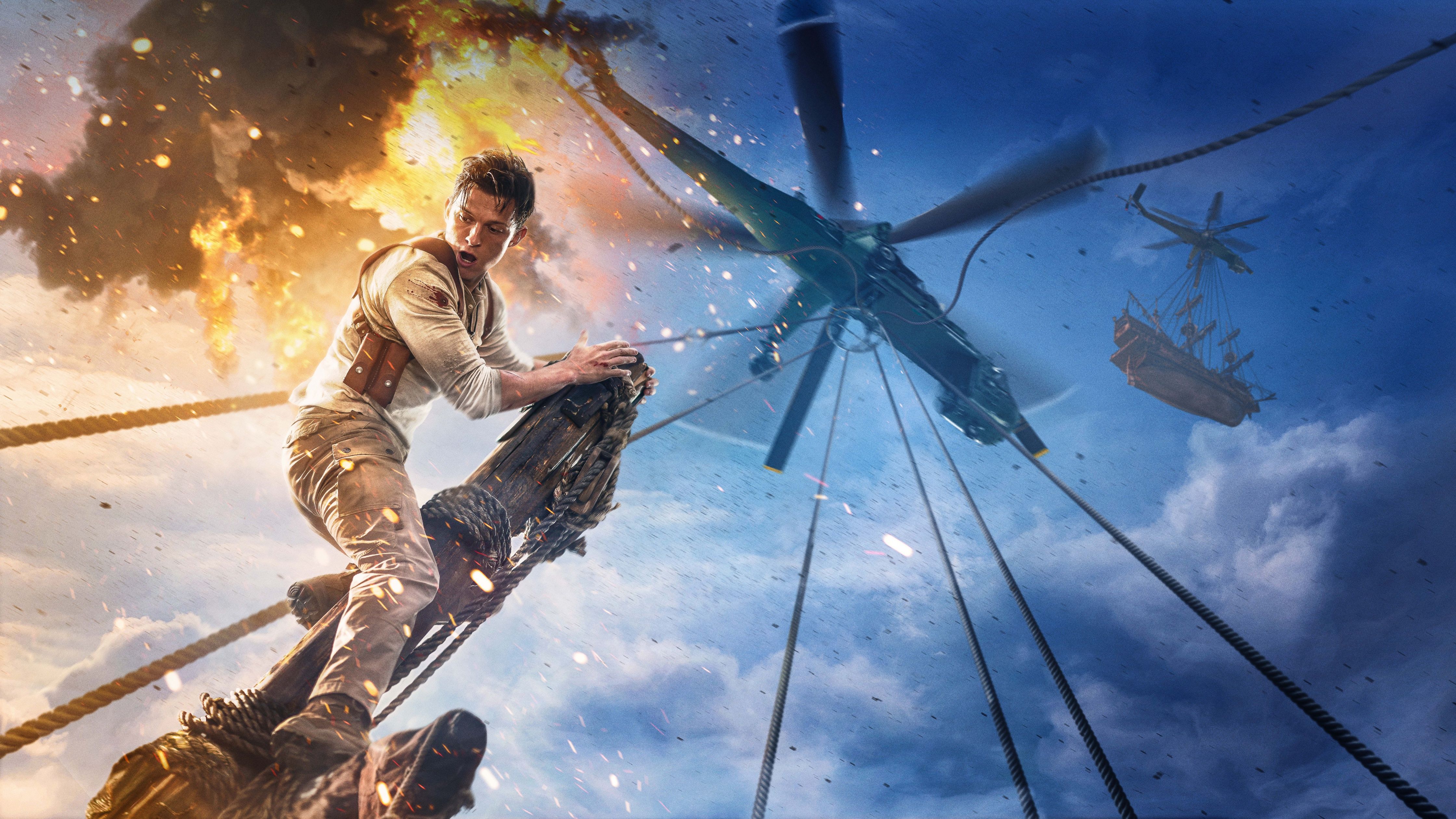 4480x2520 Tom Holland as Nathan Drake Wallpaper 4K, Uncharted, 2022 Movies