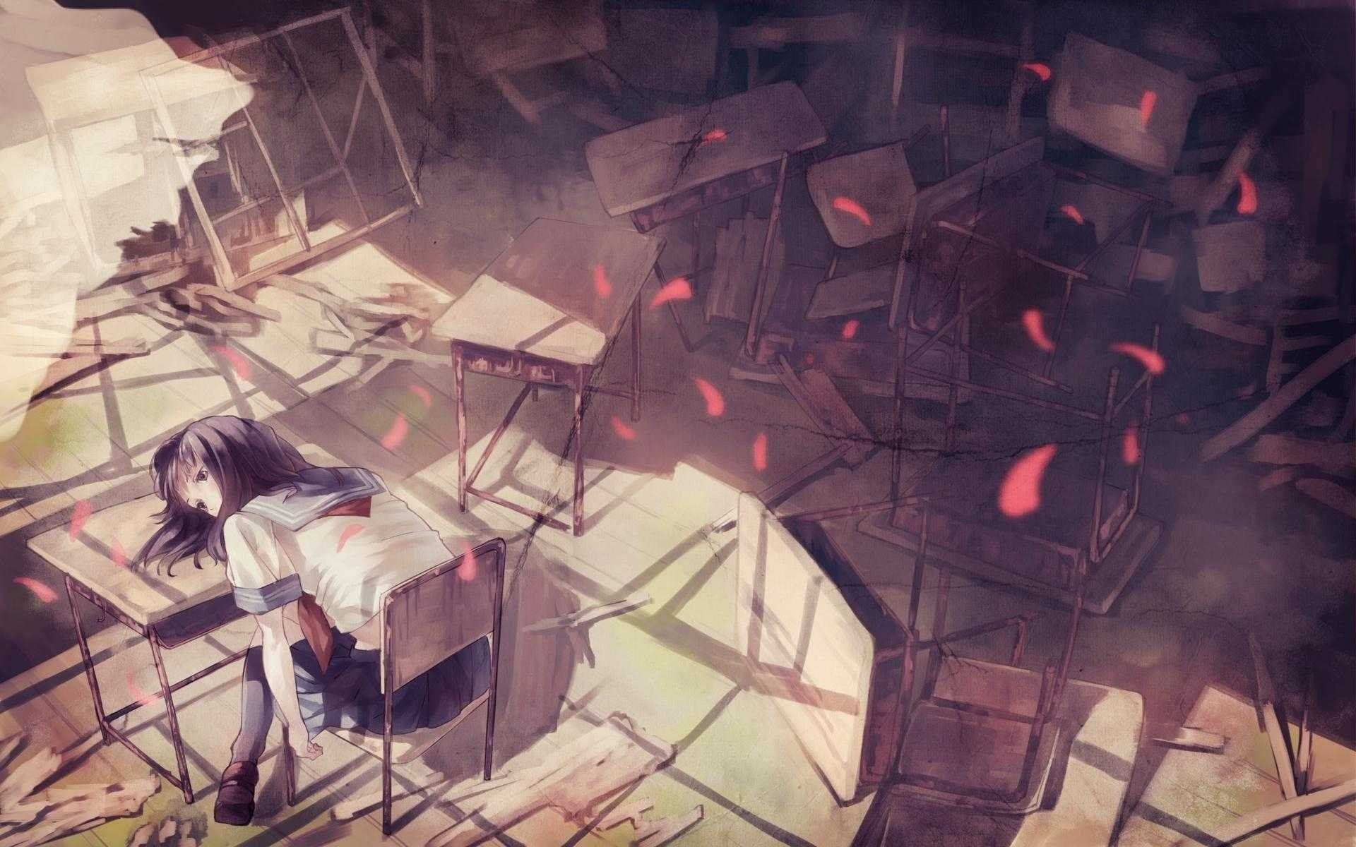 1920x1200 Ký tự gốc, Anime, Lớp học, Bàn, Cô gái trong anime Hình nền có độ phân giải cao / Nền máy tính để bàn và điện thoại di động