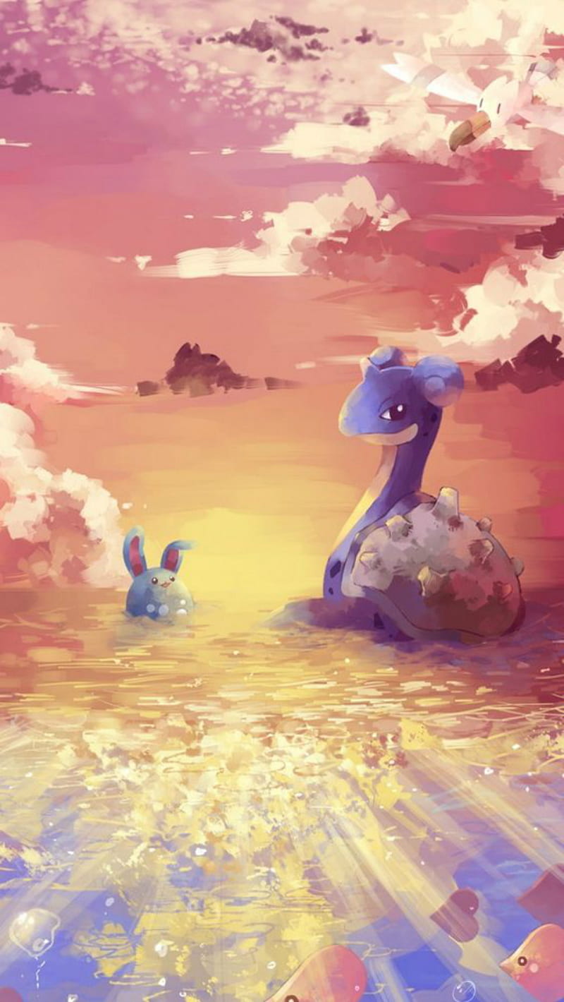 800x1420 Lapras and Azumarill, pokemon, HD phone wallpaper