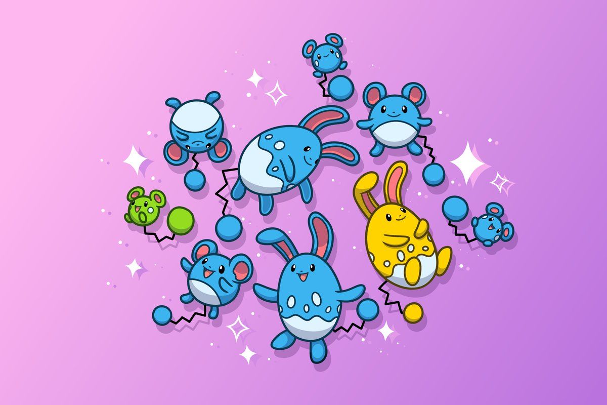 1200x800 More wallpaper! MORE! #pokemon #pokemonart #azurill #marill #azumarill