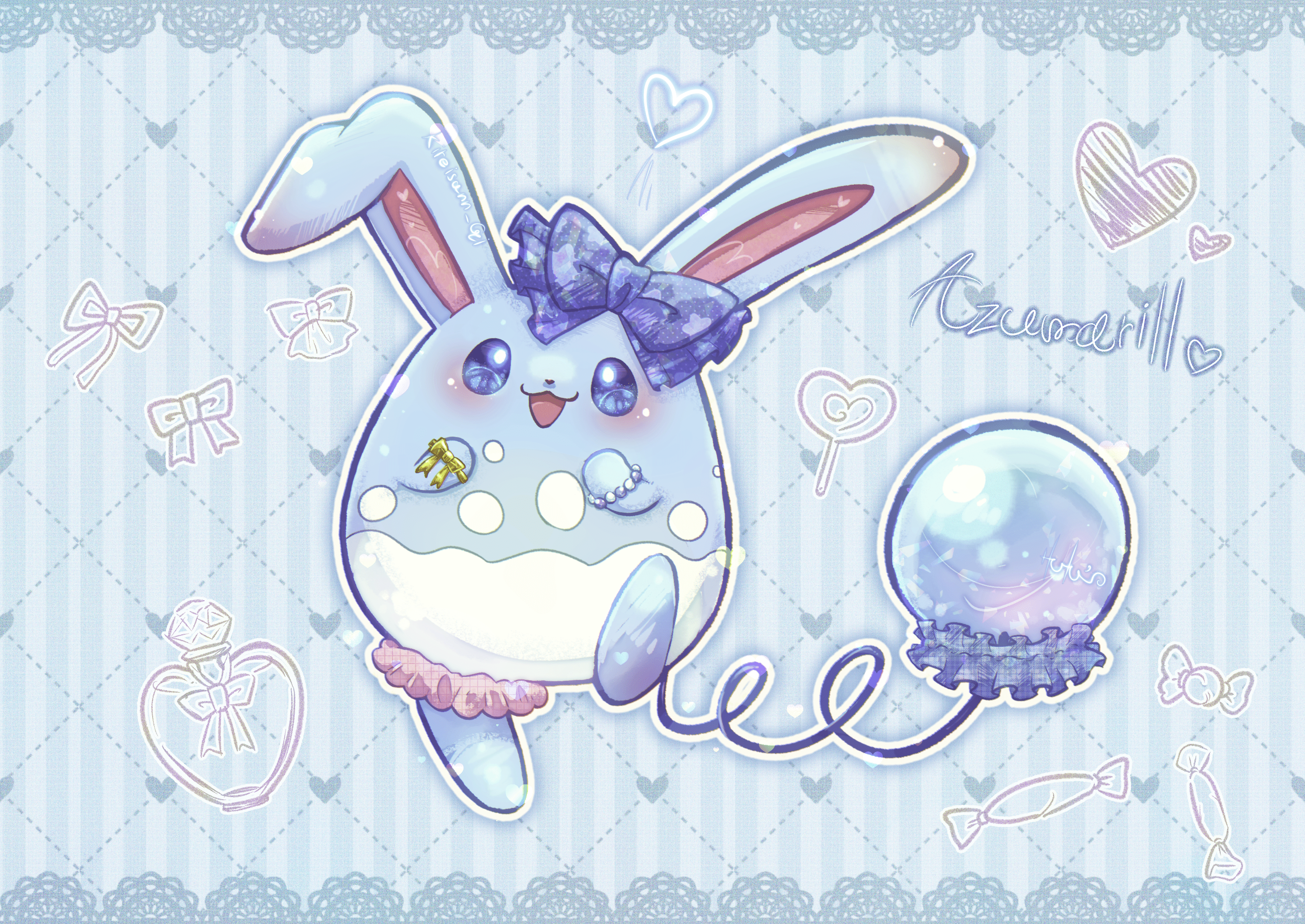 3035x2150 Azumarillémon Anime Image Board