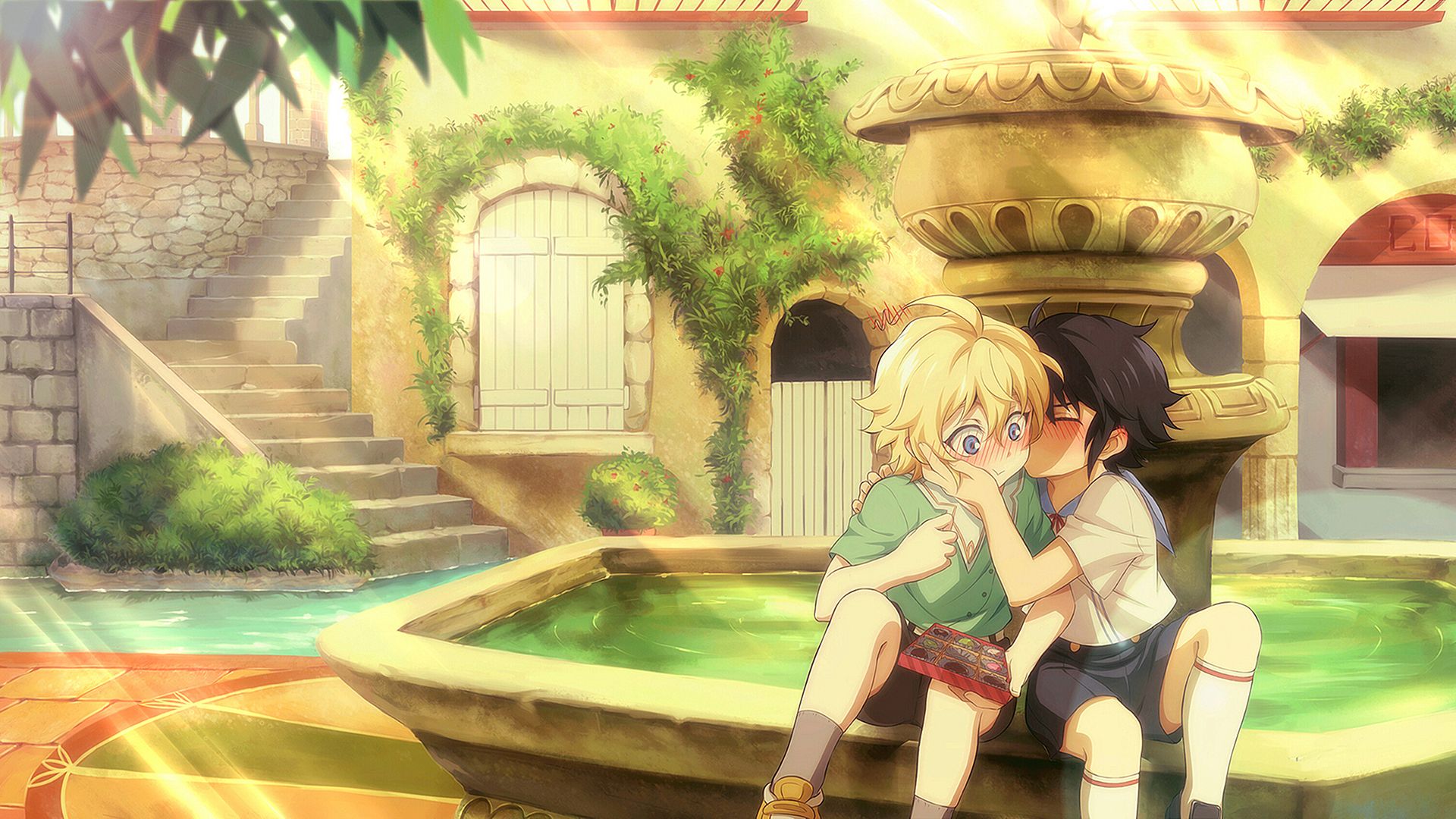1920x1080 HD Wallpaper: Mikaela and Yūichirō's Kiss in Seraph of the End