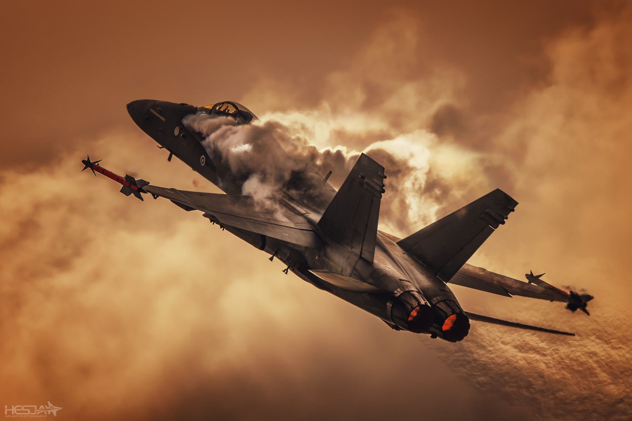2048x1365 Wallpaper Sunset, Fighter, The Effect Of Prandtl