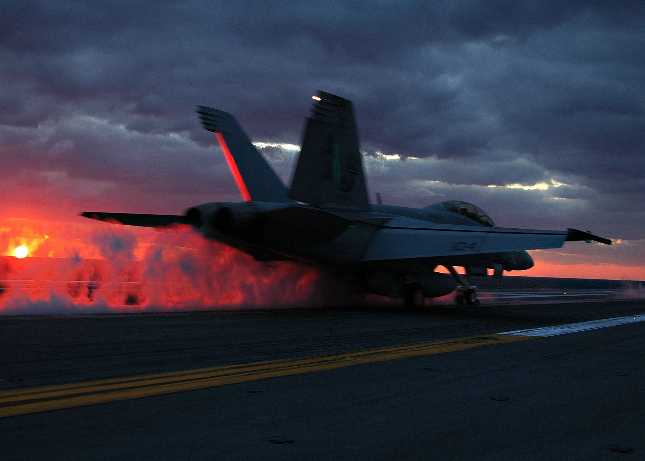2100x1500 US Navy 051029 N 5884M 007 An F A 18F Super Hornet Launches Off The Fight Deck Aboard The Nimitz Class Aircraft Carrier USS Dwight D. Eisenhower (CVN 69) During Sunset Flight