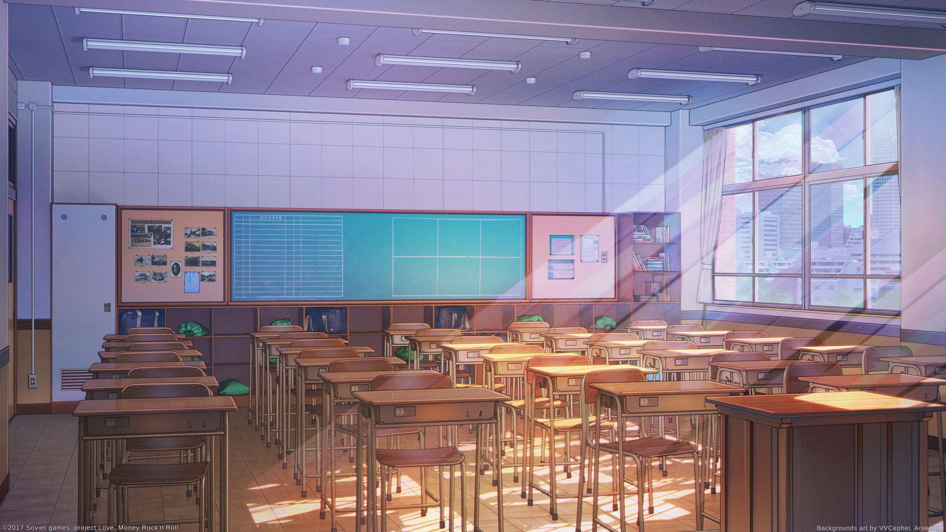 1920x1080 ArtStation - Lớp học 2, Arseniy Chebynkin.  Phong cảnh anime, Lớp học anime, Hình nền phong cảnh anime