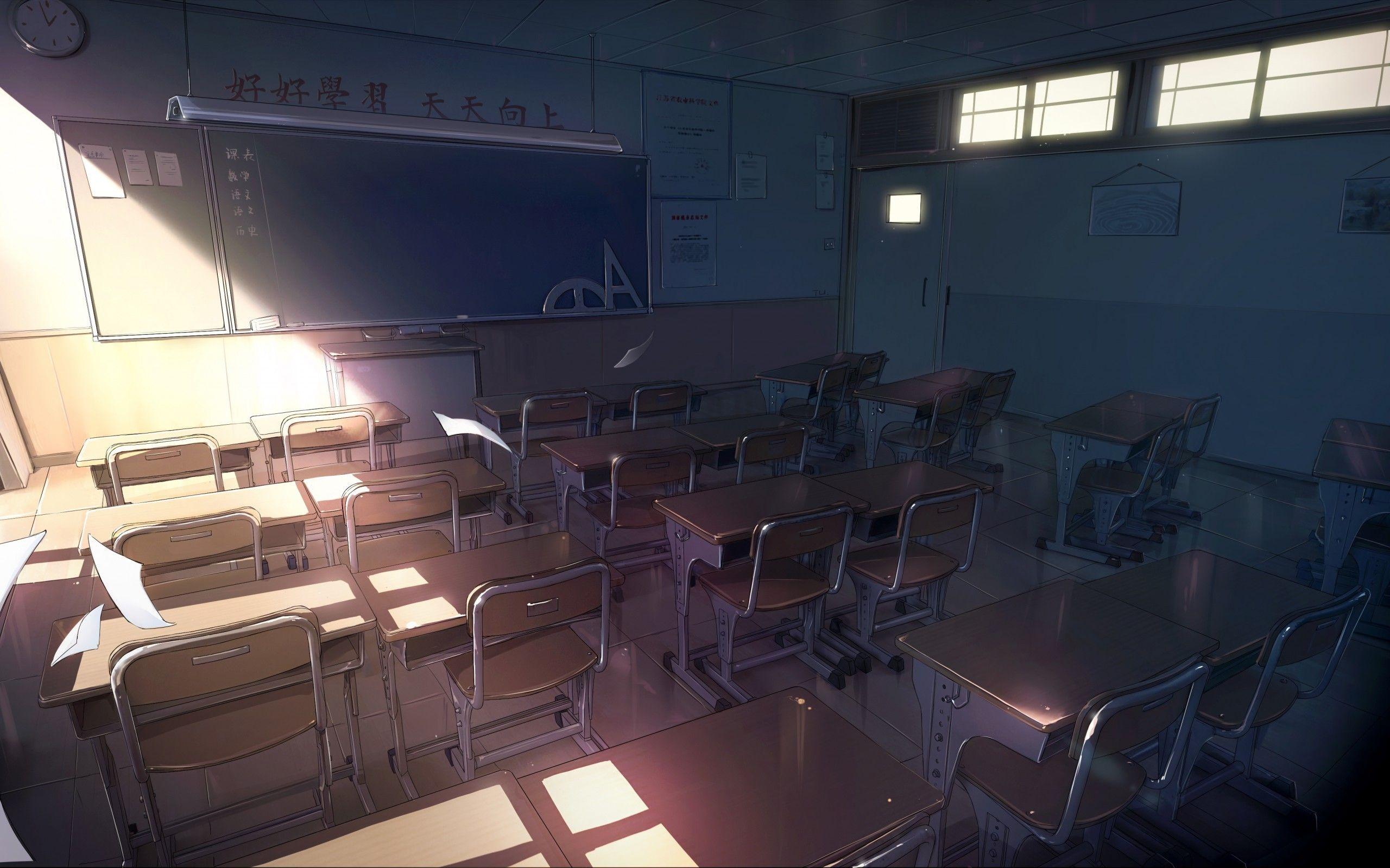 2560x1600 Tải xuống 2560x1600 Anime Lớp học, Ánh sáng mặt trời, Ghế Hình nền cho MacBook Pro 13 inch