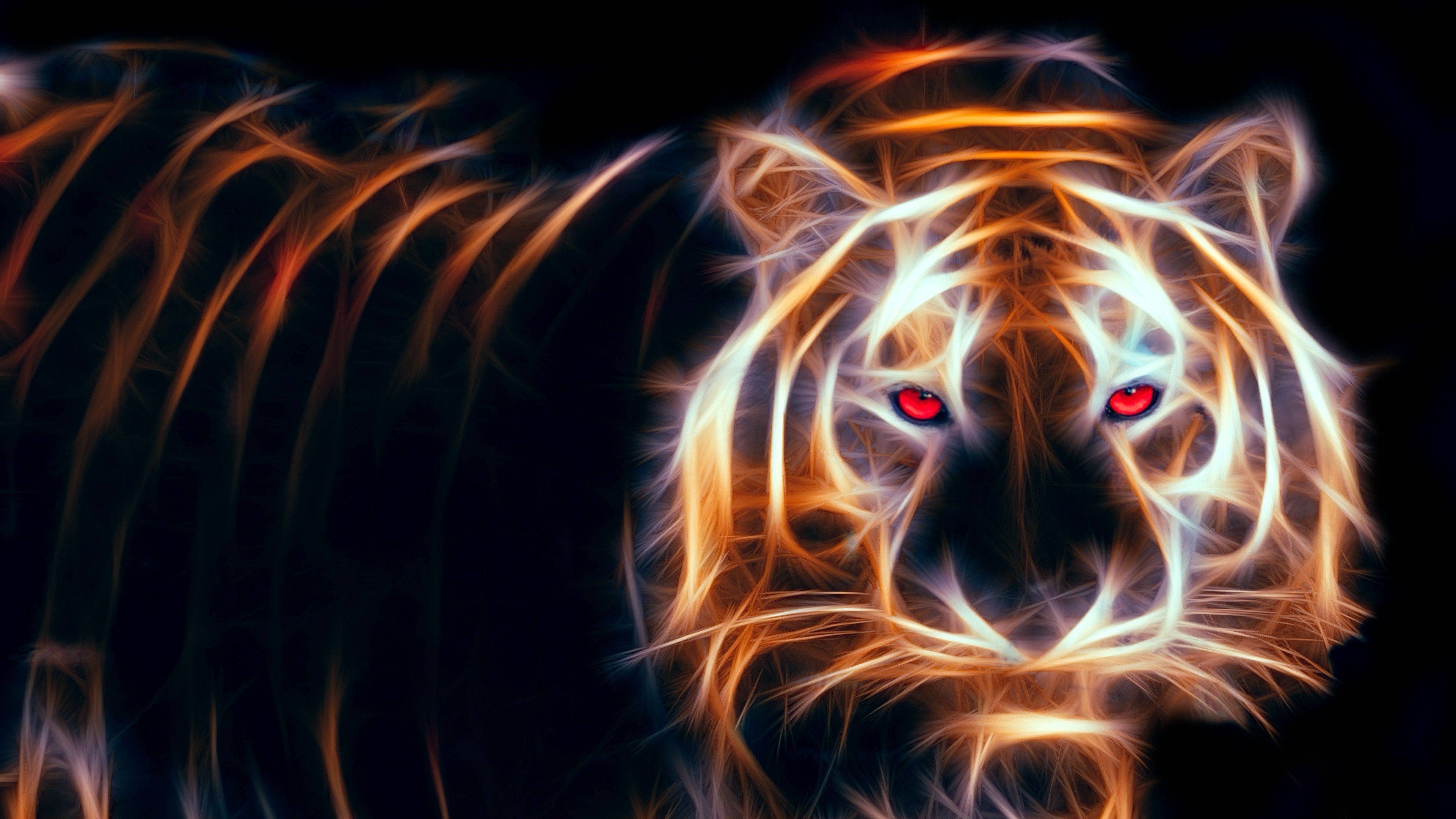 3840x2160 Glowing Tiger Wallpaper