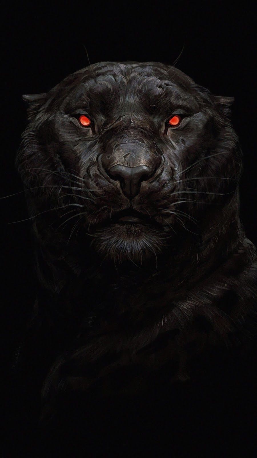 900x1600 Black Tiger Glowing Eye Mobile Walls