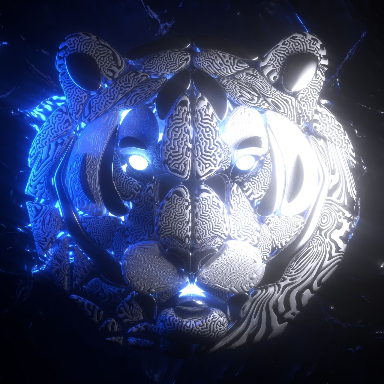 1280x1280 Tiger Wallpaper 4K, Majestic, Ferocious