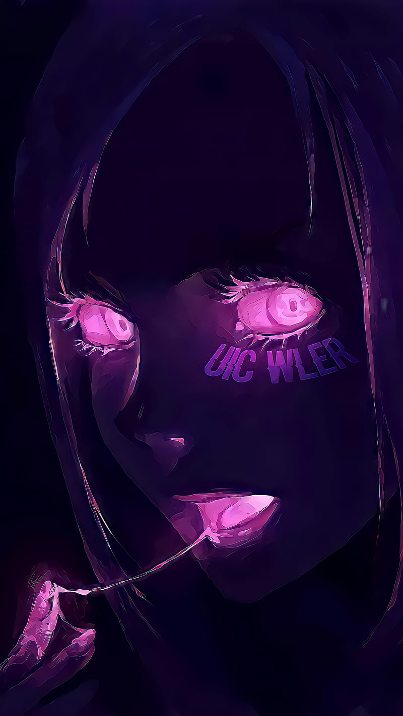 800x1423 Purple anime, purple, girl, anime, drawing, abstract, doll, HD wallpaper