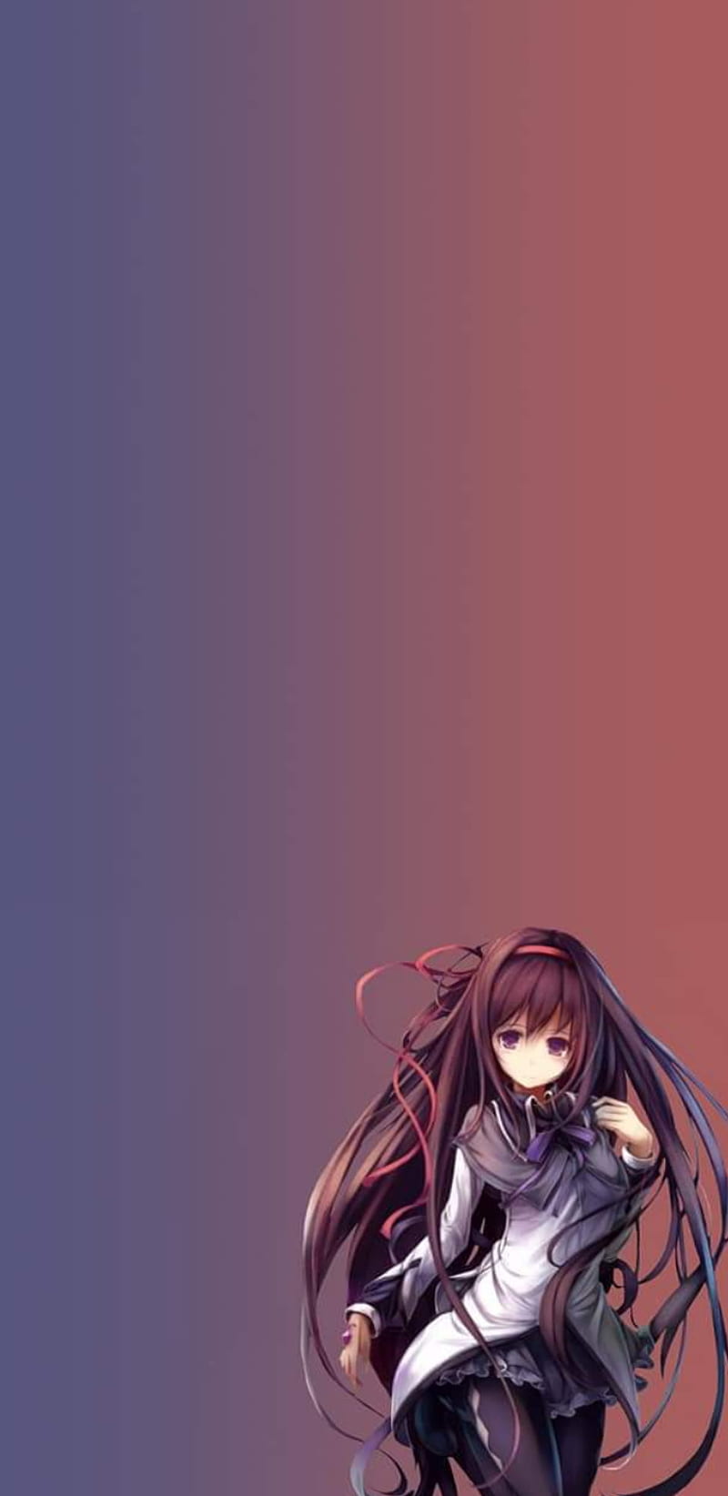 800x1644 Animegirl, anime, girl, phone, pink, purple, tablet, HD phone wallpaper