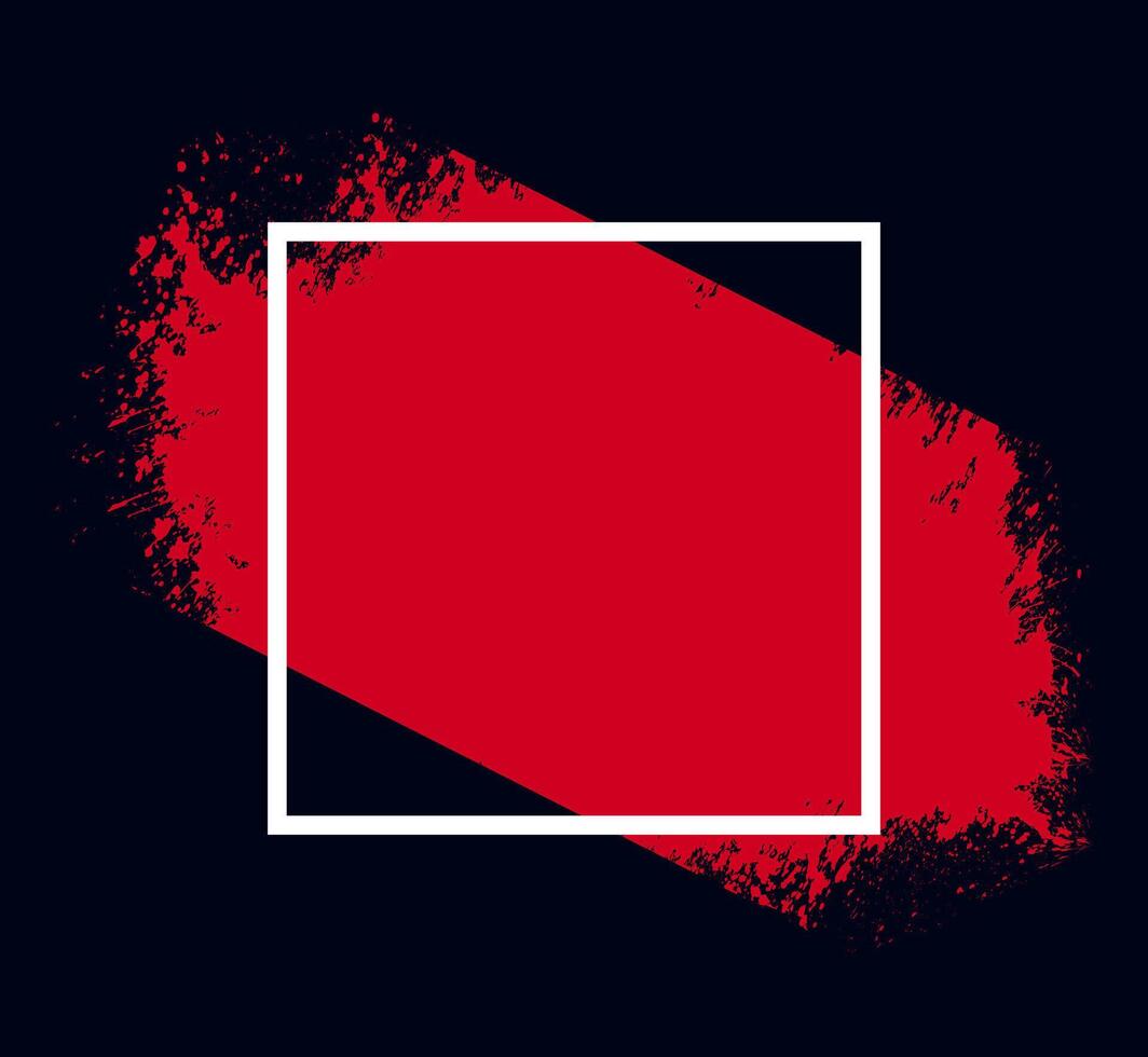1064x980 a red brush stroke with white square on a black background, a red paint splatter brush, sale template, grunge brush
