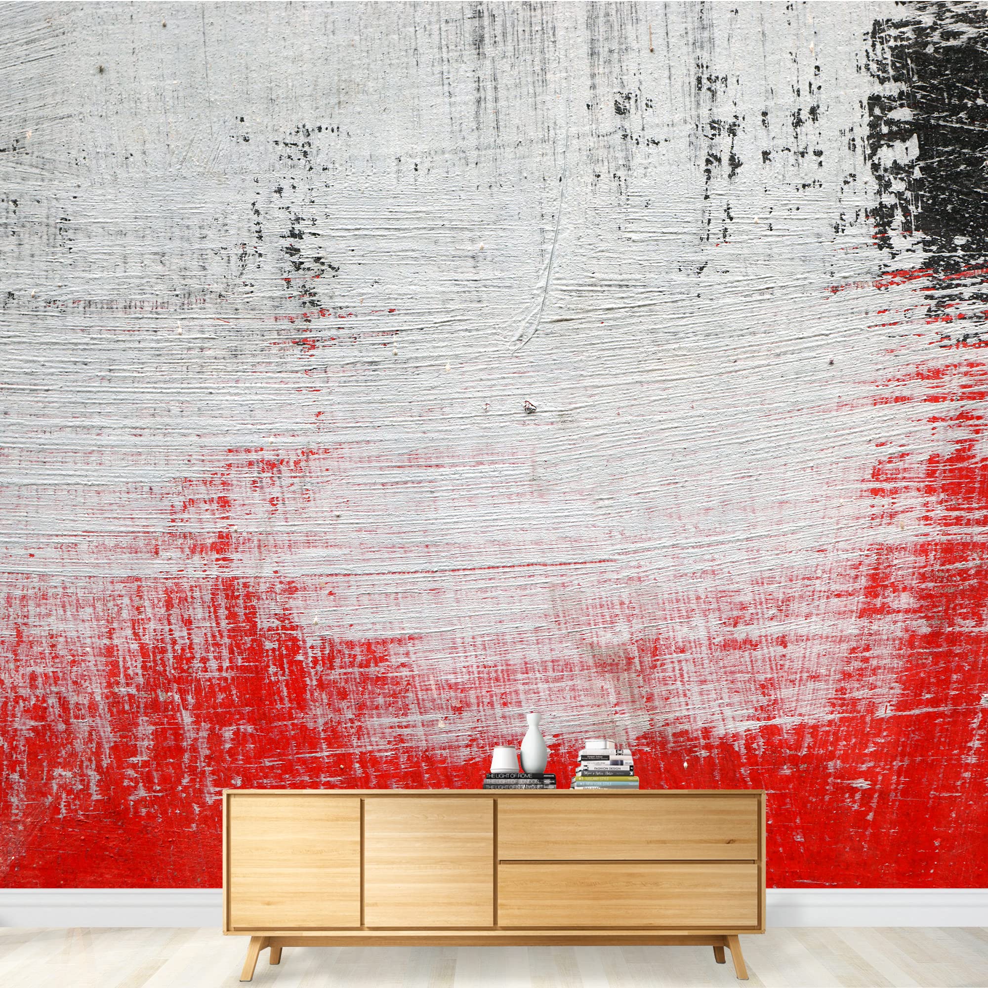 2000x2000 wall26 of a Brush with White, Black and Red Paint on a Dusty Metal Fence