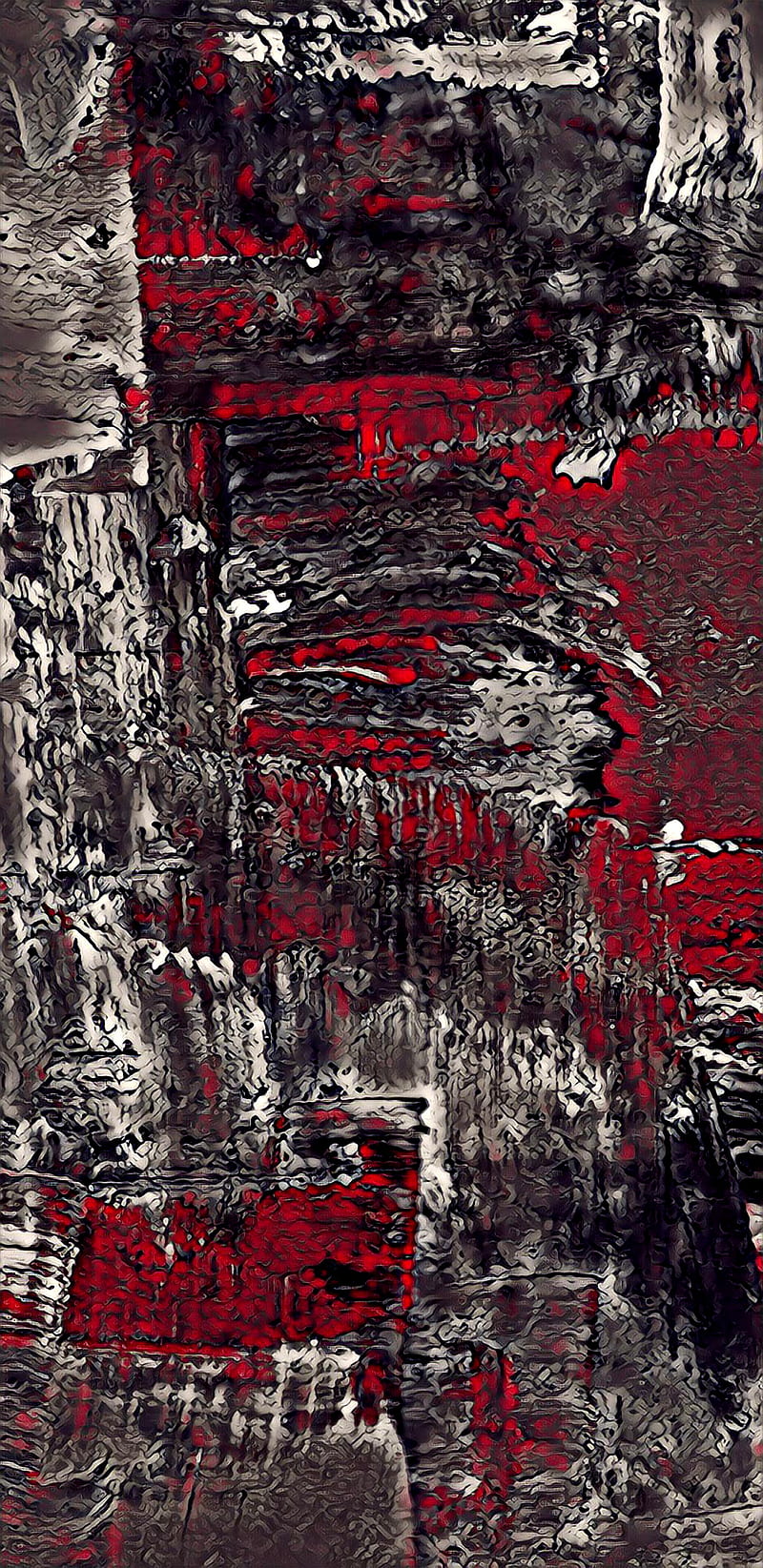 800x1645 Scraping by the 90s, red, black, gray, crimson, scratch, brush, tear, HD phone wallpaper