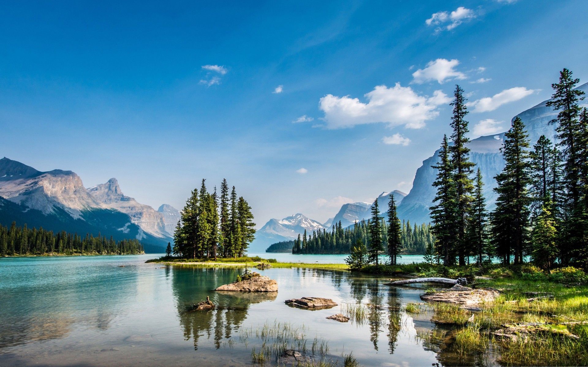 1920x1200 Spirit Island Jasper National Park Wallpaper