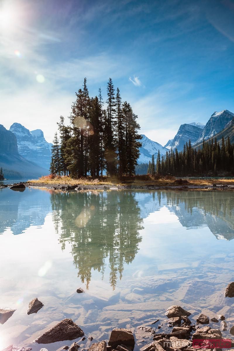 800x1200 Famous Spirit Island, Jasper National Park, Canada. Royalty Free Image