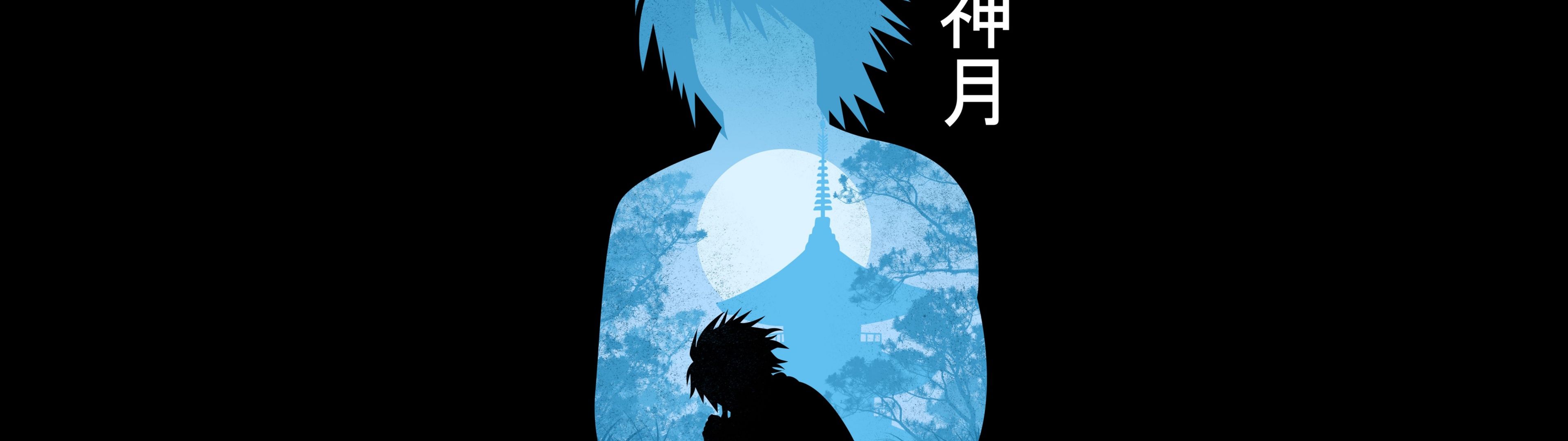 3840x1080 Light Yagami Wallpaper 4K, Black background, Death Note, 5K