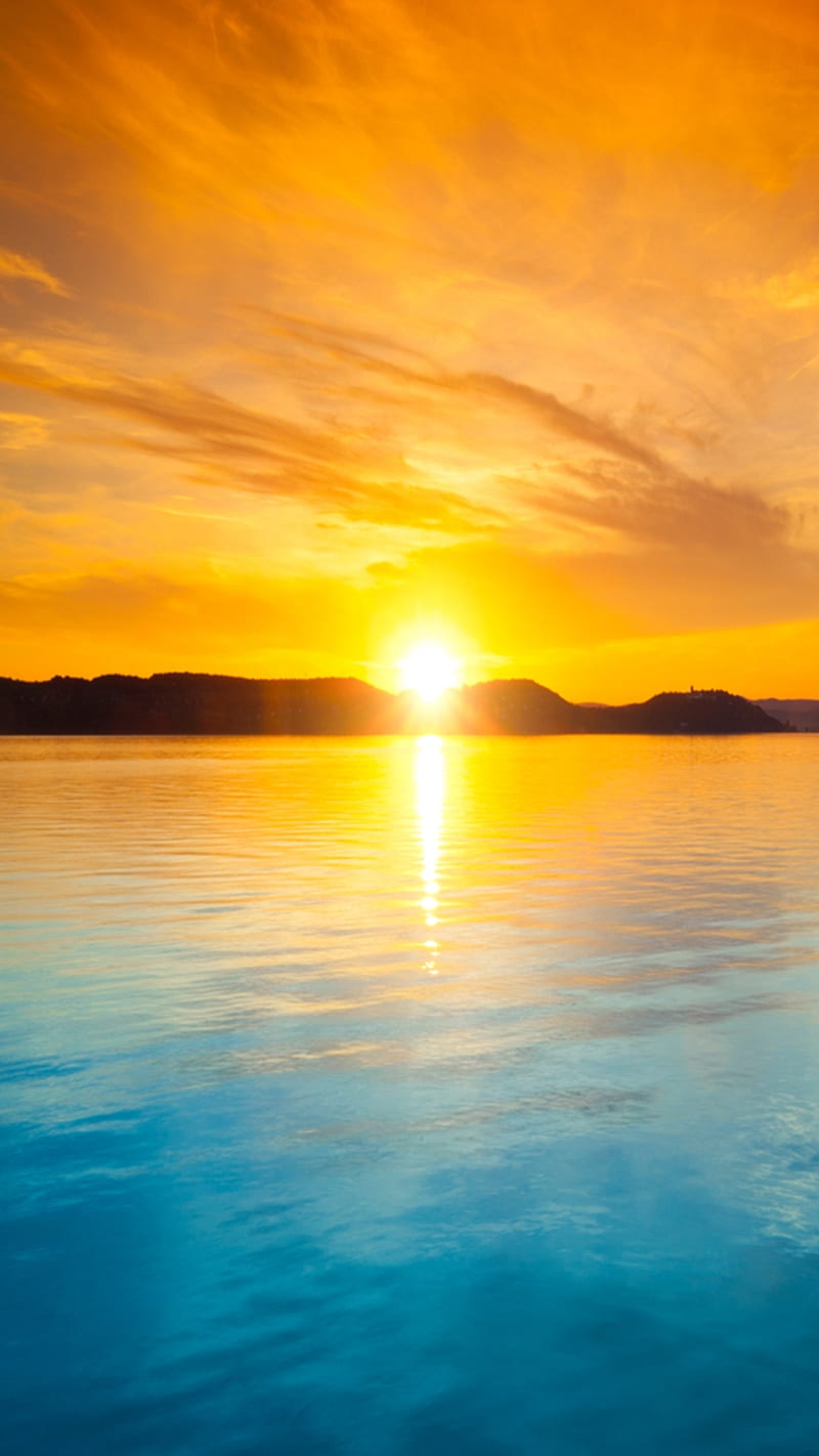800x1422 Sunrise, color, cool, mountains, new, ocean, sea, sky, sun, water, HD phone wallpaper