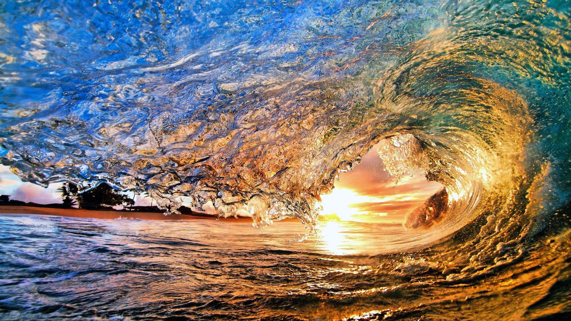 1920x1080 water, Sea, Waves, Beauty, Beautiful, Sun Wallpaper HD / Desktop and Mobile Background
