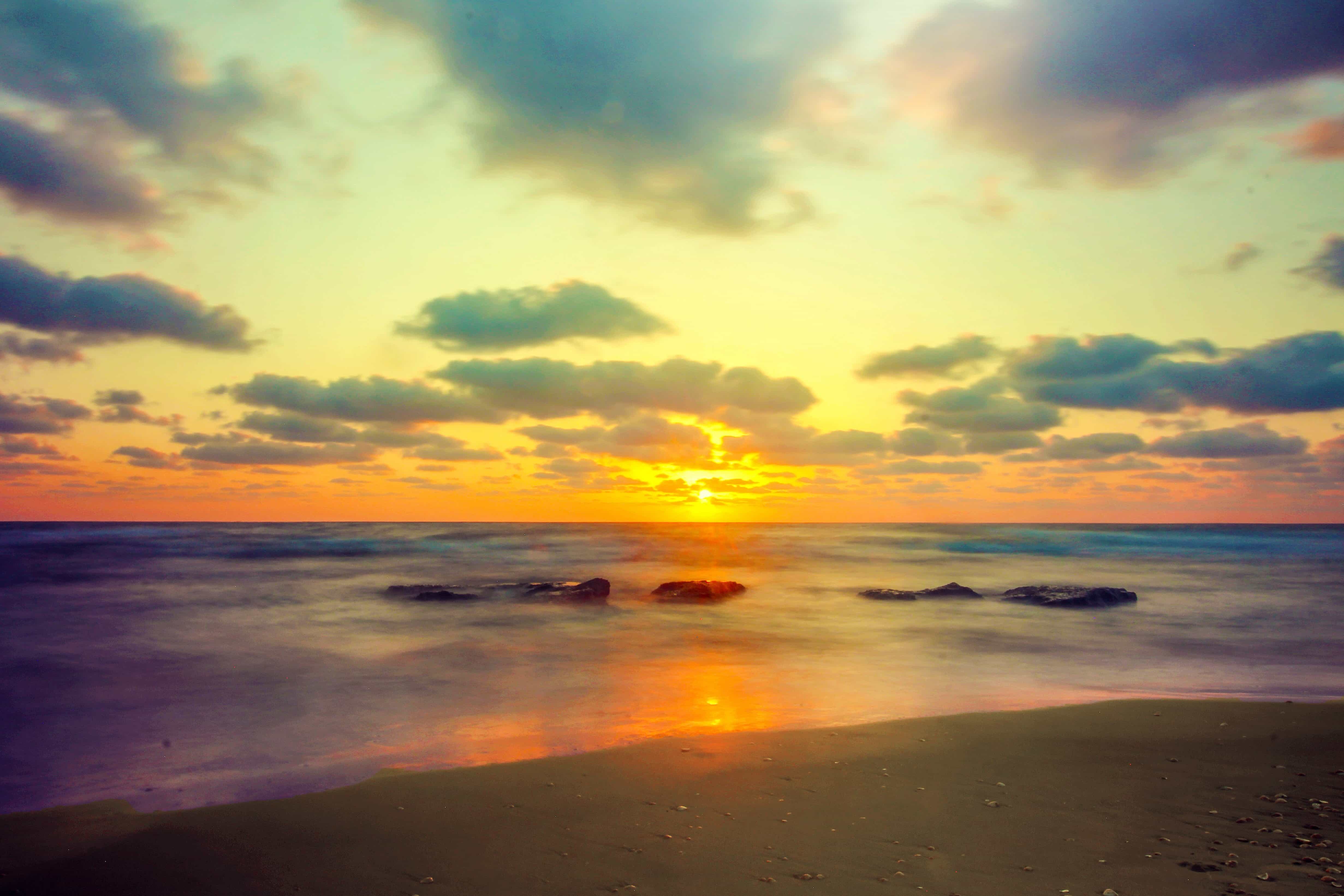 4924x3283 Free picture: sunrise, cloud, sunlight, water, sun, dawn, dusk, beach, ocean, sea, sky
