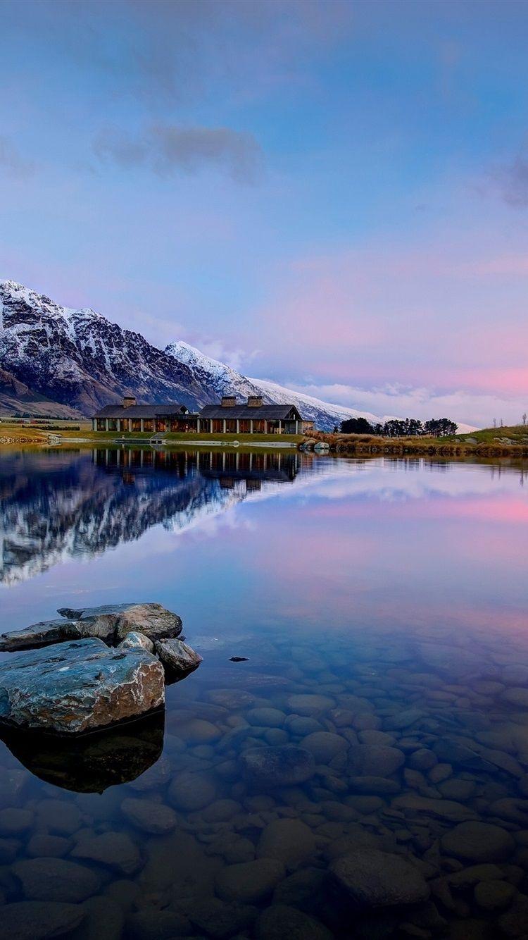 750x1334 Wallpaper Queenstown, New Zealand, Lake Wakatipu, mountains, rocks