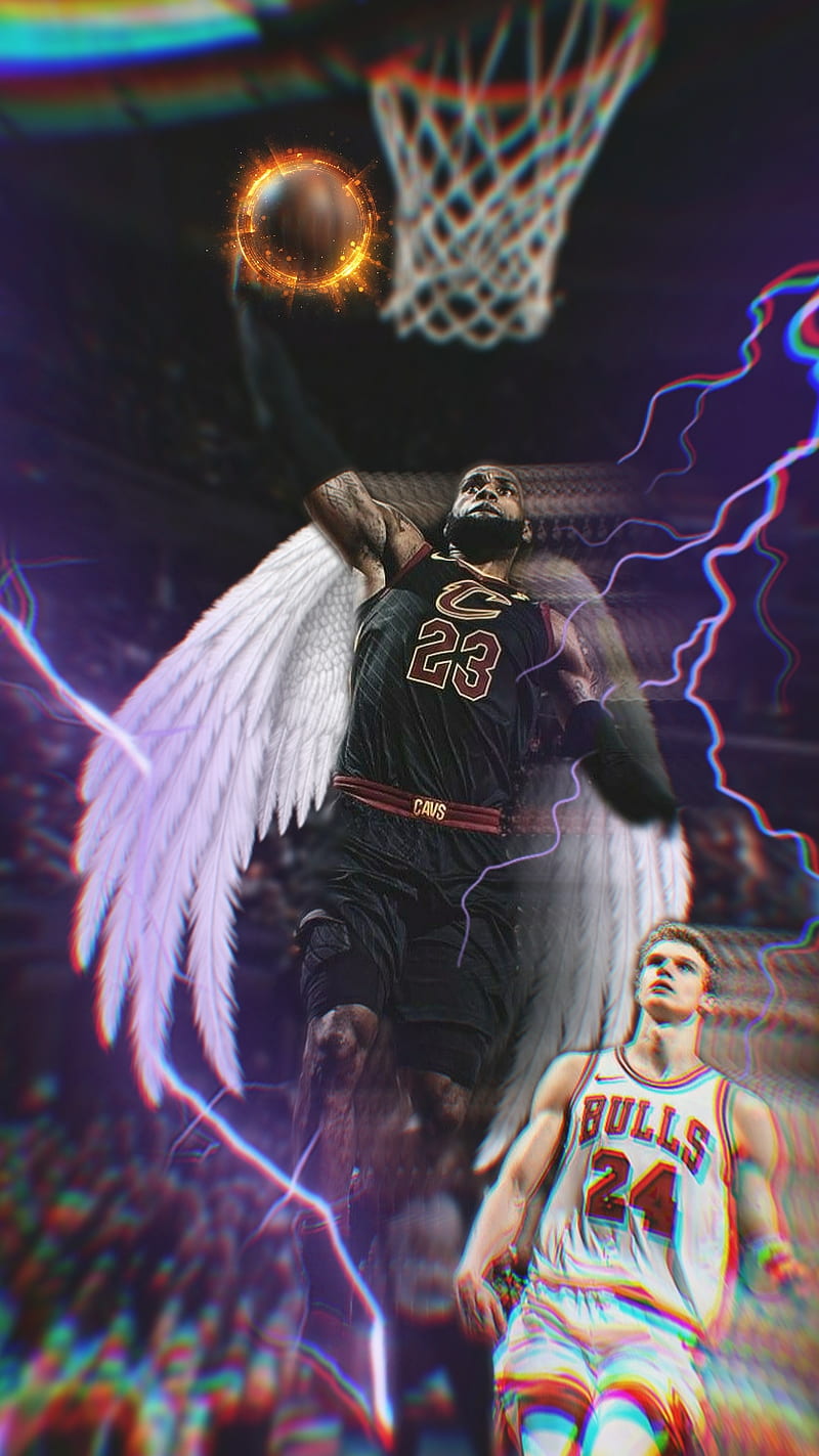 800x1423 LeBron James fan art, NBA, basketball stars, Cleveland Cavaliers, basketball, HD wallpaper