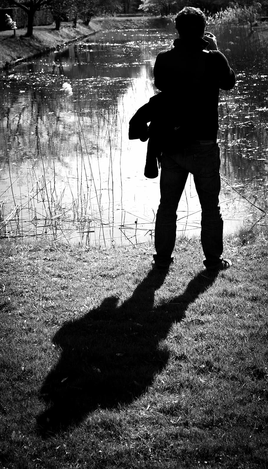 910x1590 HD wallpaper: Man, Photo, Shadow, Silhouette, taking photo, people, person