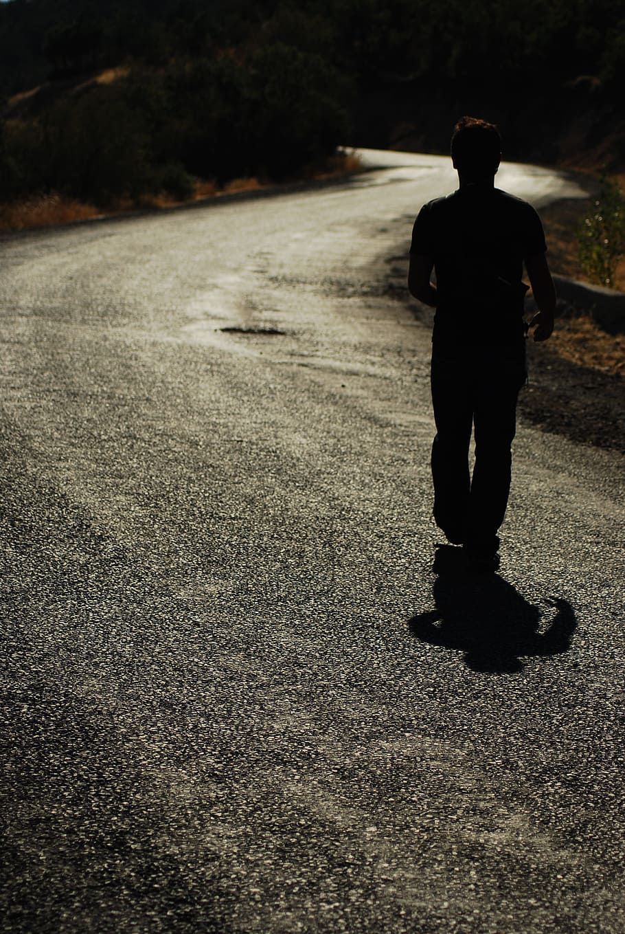 910x1359 2224x1668px. free download. HD wallpaper: Human, Road, Walk, Male, Silhouette, path, shadow, men, one Person