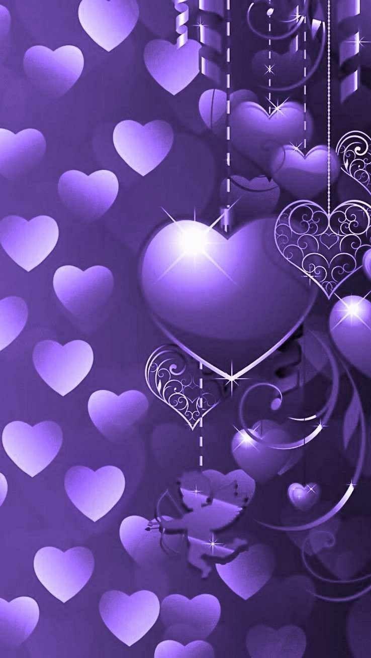 738x1310 hearts. Heart wallpaper, Dark purple