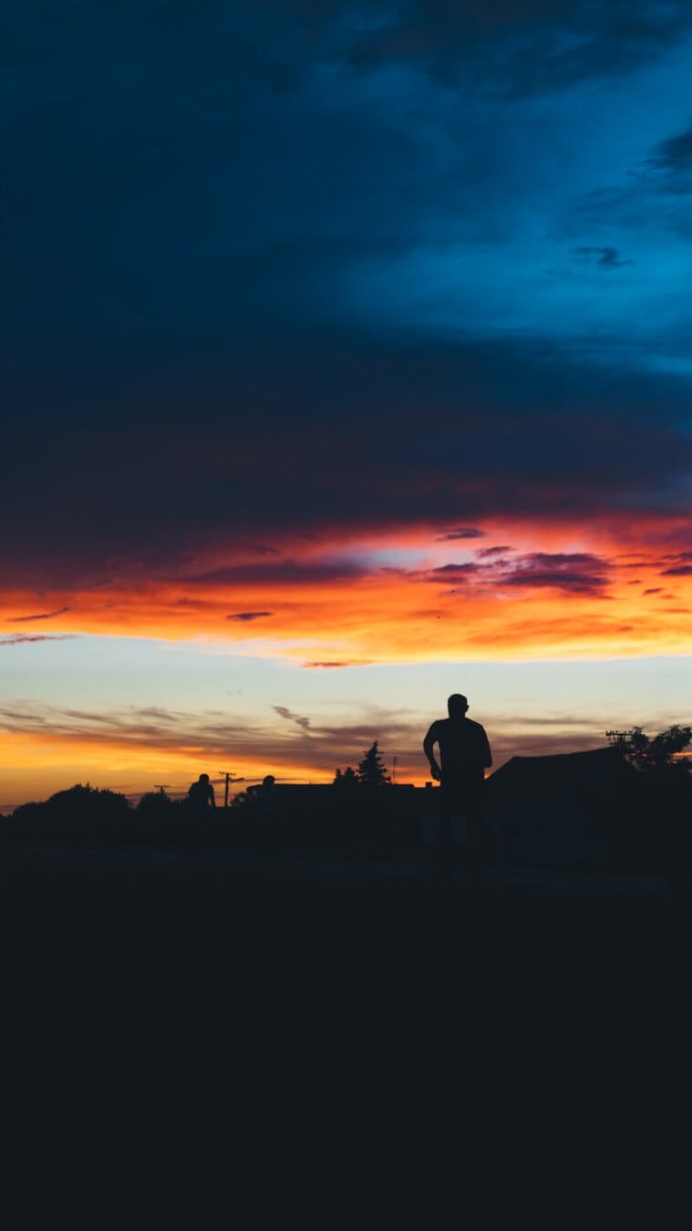 759x1350 Free picture: man, silhouette, jogging, sunset, shadow, dawn, clouds, dusk, evening, backlight