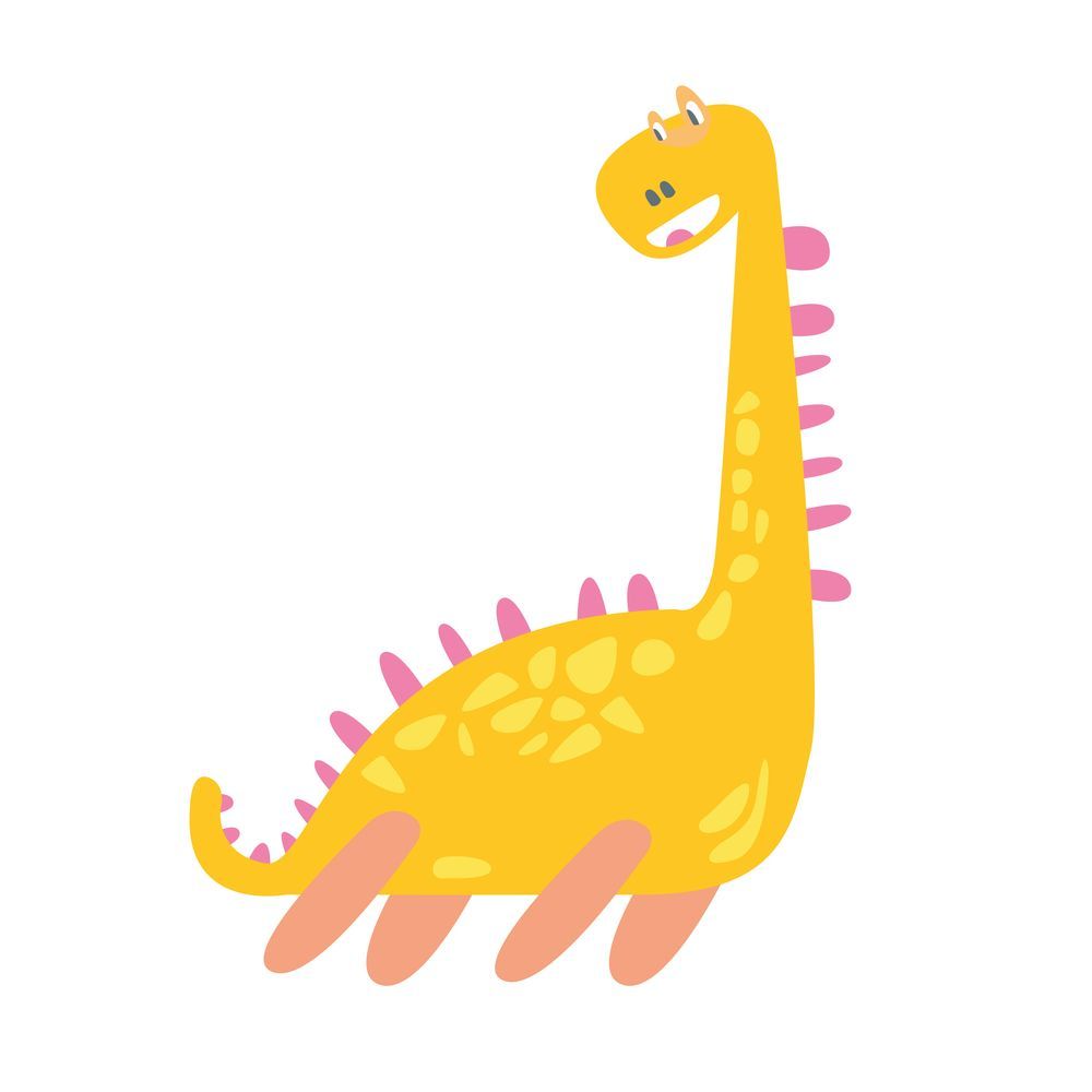 1000x1000 Wall mural Cute Yellow Dino from Scandiwall. wallpassion.co.uk