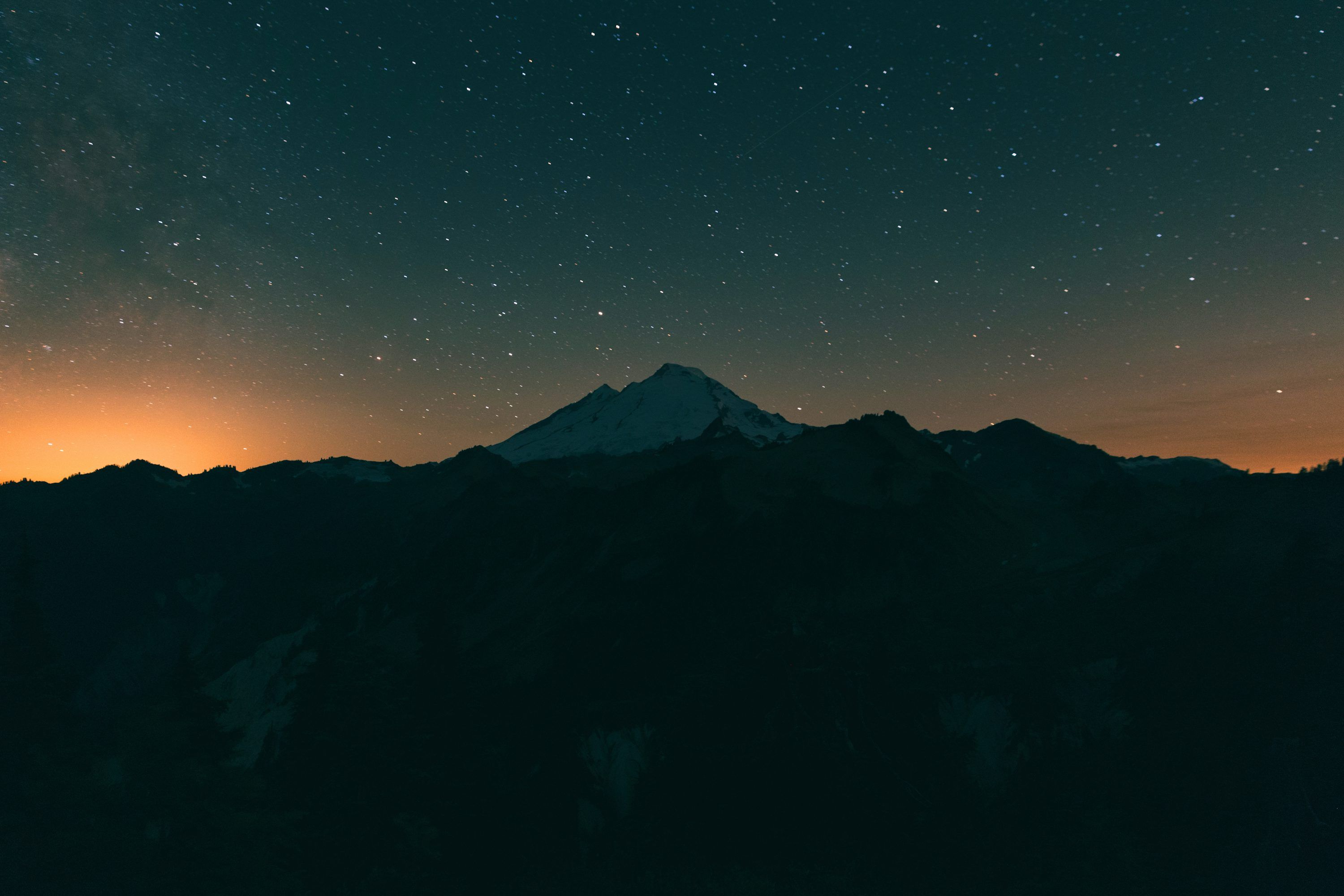 3000x2000 Mountains under starry night photo