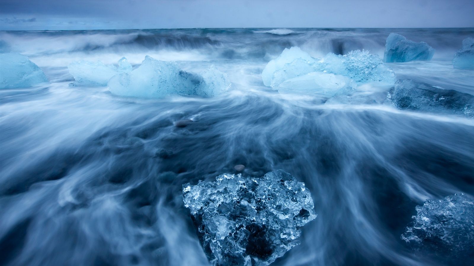 1600x900 Wallpaper Arctic landscape, icy sea, into blocks of sea ice, cold blue 1920x1200 Picture, Image