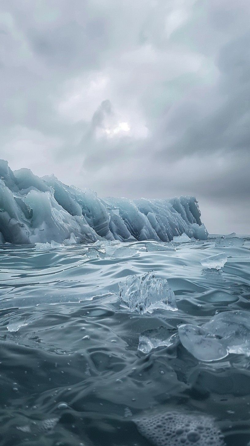 816x1456 Free Icy Ocean Scene Image, Ocean, Blue