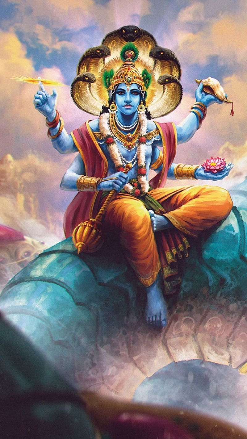 800x1422 Lord Vishnu Clouds Background, lord vishnu, clouds background, god, universe, HD phone wallpaper