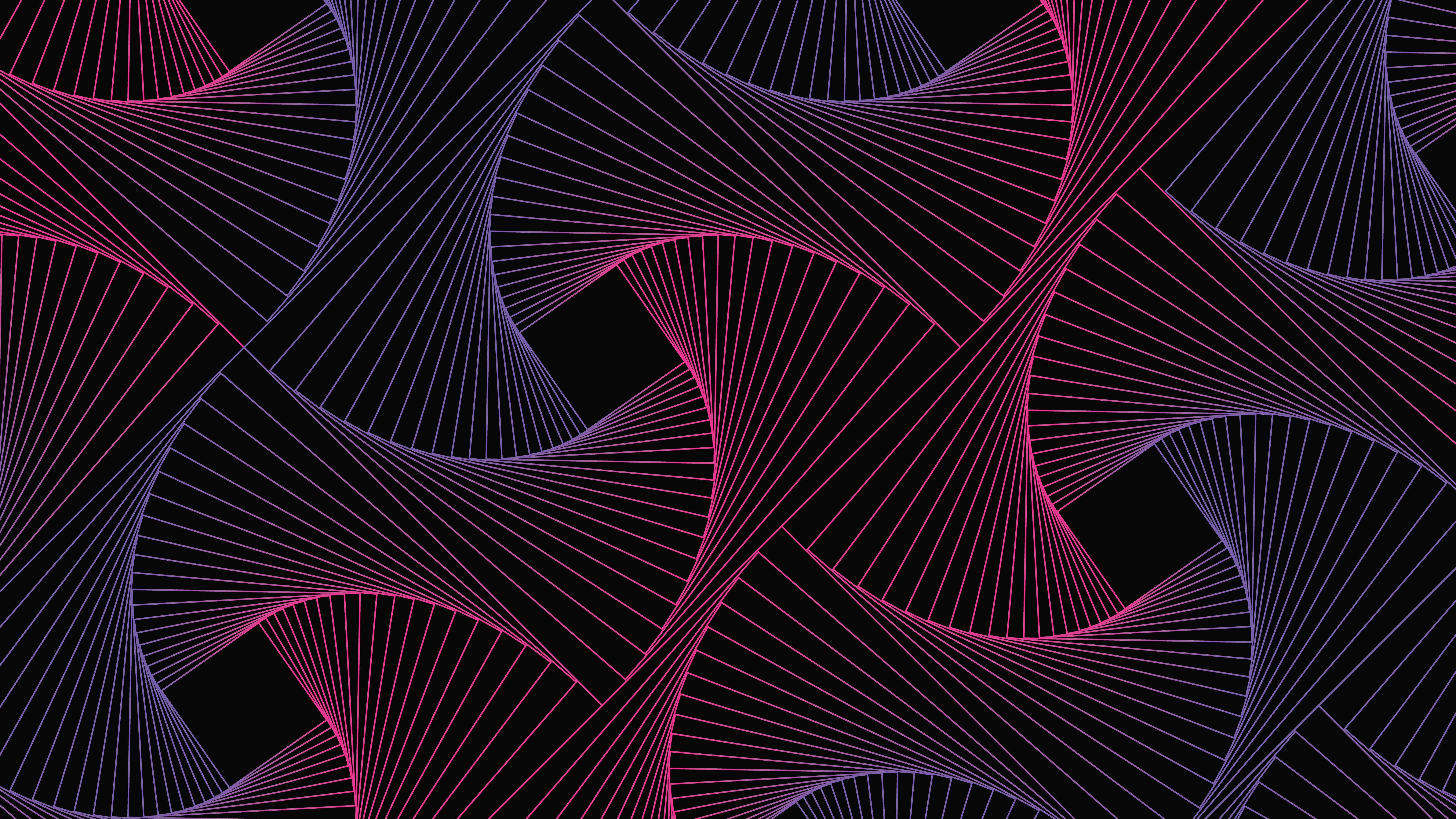 7680x4320 Geometric Wallpaper 4K, Lines, Black background, Neon