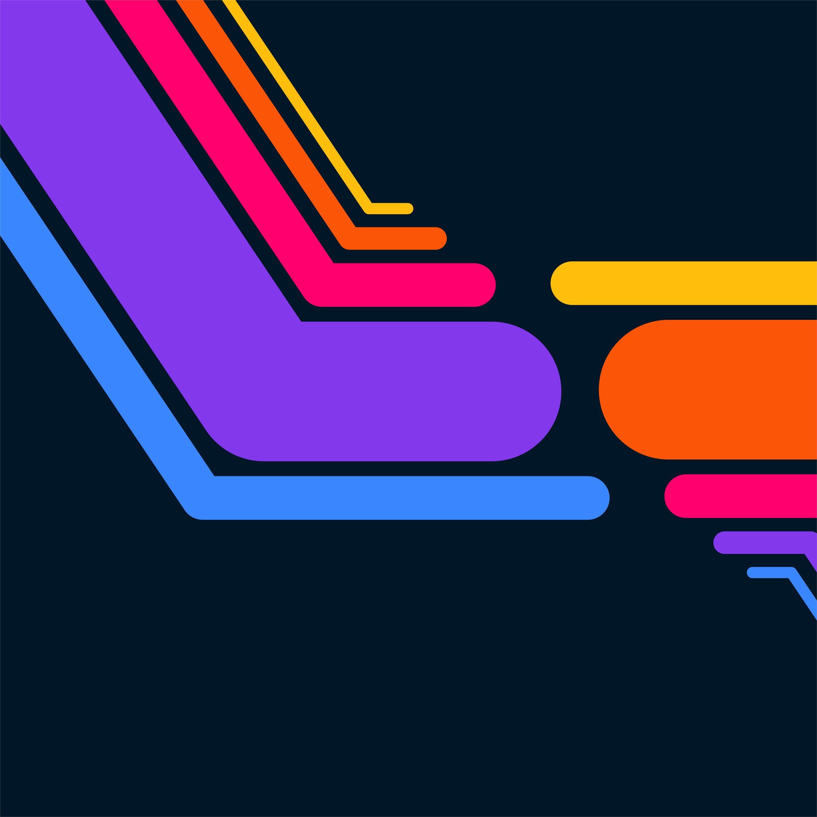 2732x2732 dark lines colorful minimal 8k iPad Pro Wallpaper Free Download