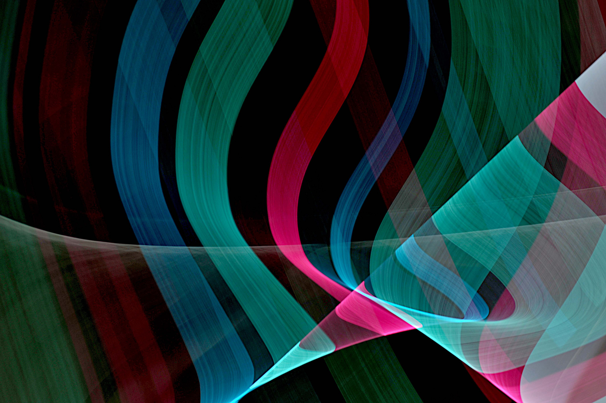 2048x1363 Wallpaper wave, light, line, color, the volume for mobile and desktop, section абстракции, resolution 2048x1363
