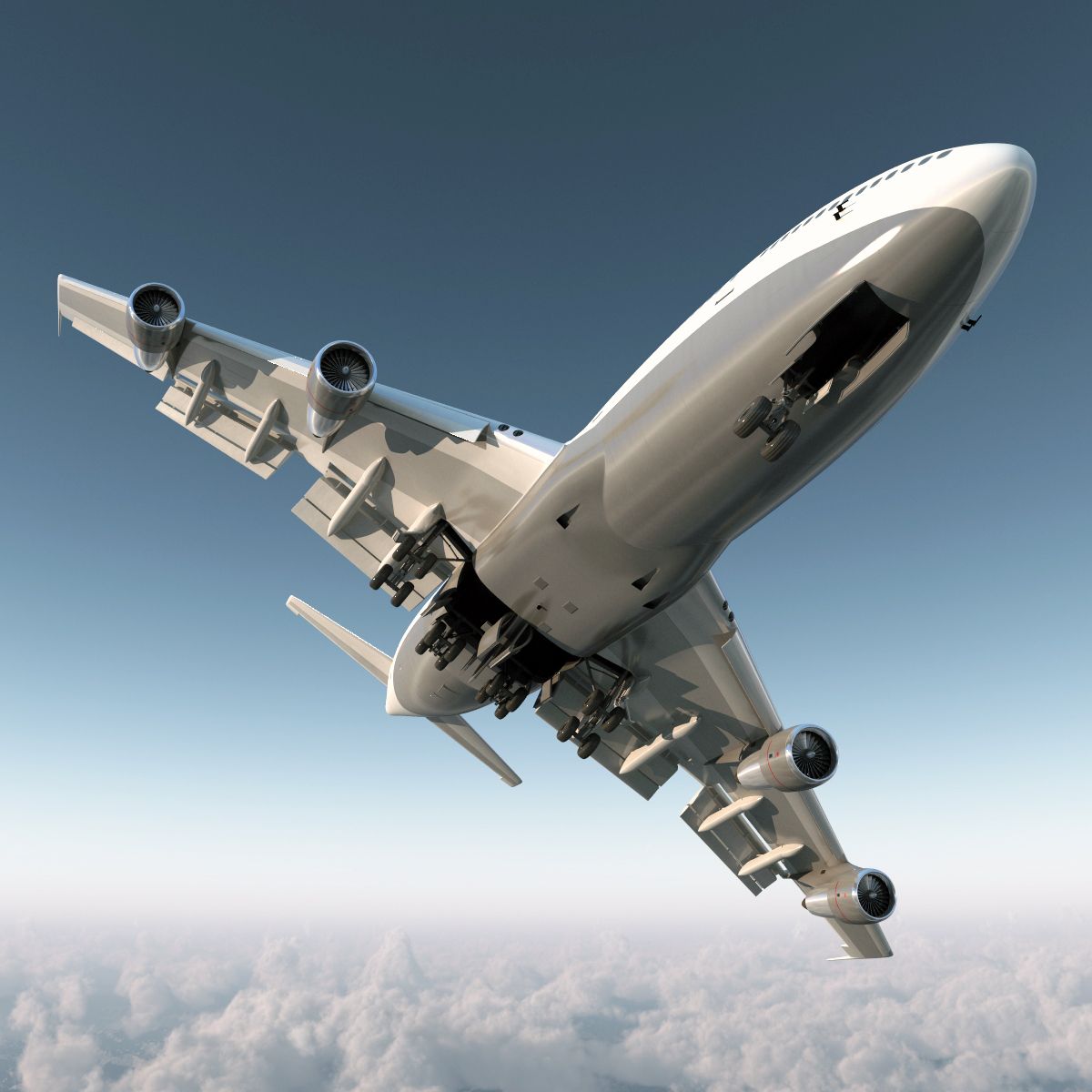 1200x1200 Boeing 747 100B Lufthansa 3D Model $129 .max .3Ds .c4d .fbx .ma .obj